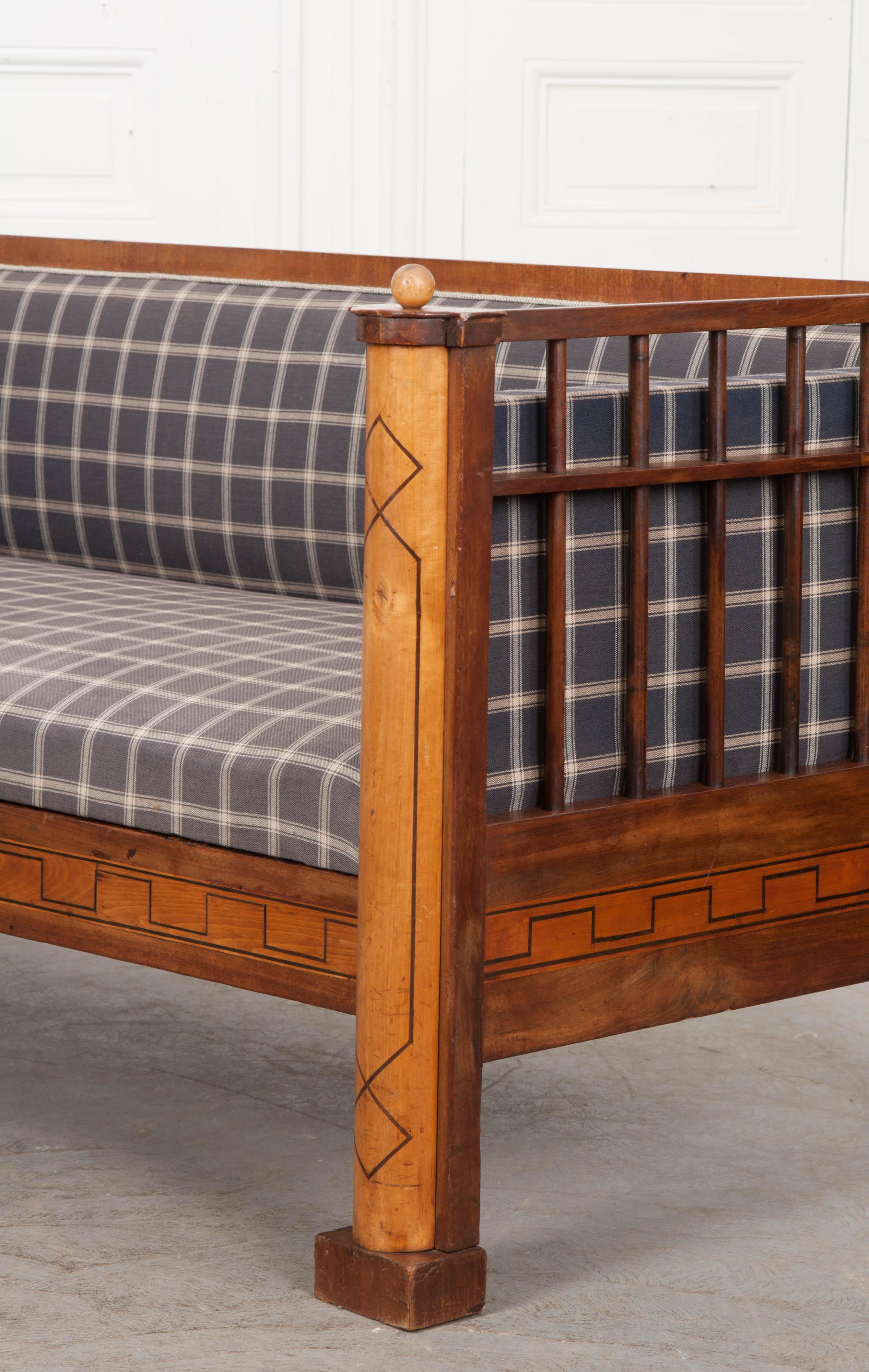 Danish 19th Century Inlaid Satinwood Settee 7