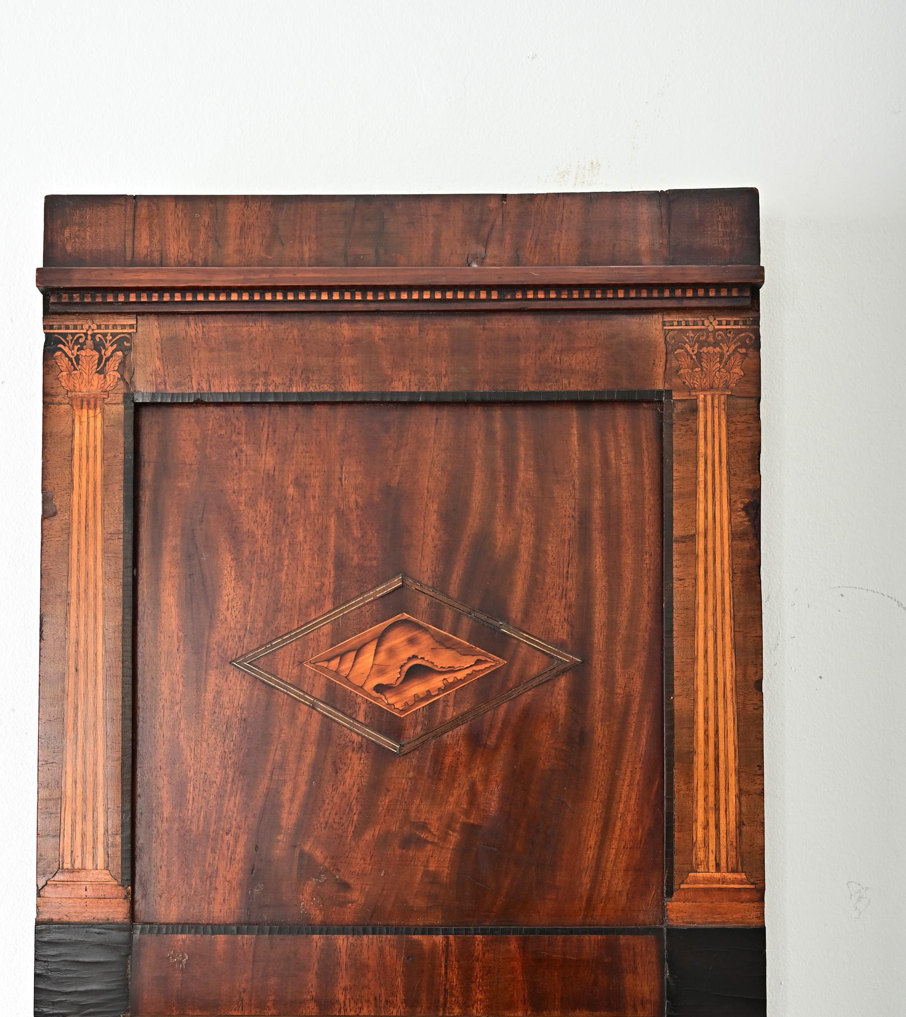 Danish 19th Century Mahogany Inlay Narrow Mirror In Good Condition For Sale In Baton Rouge, LA