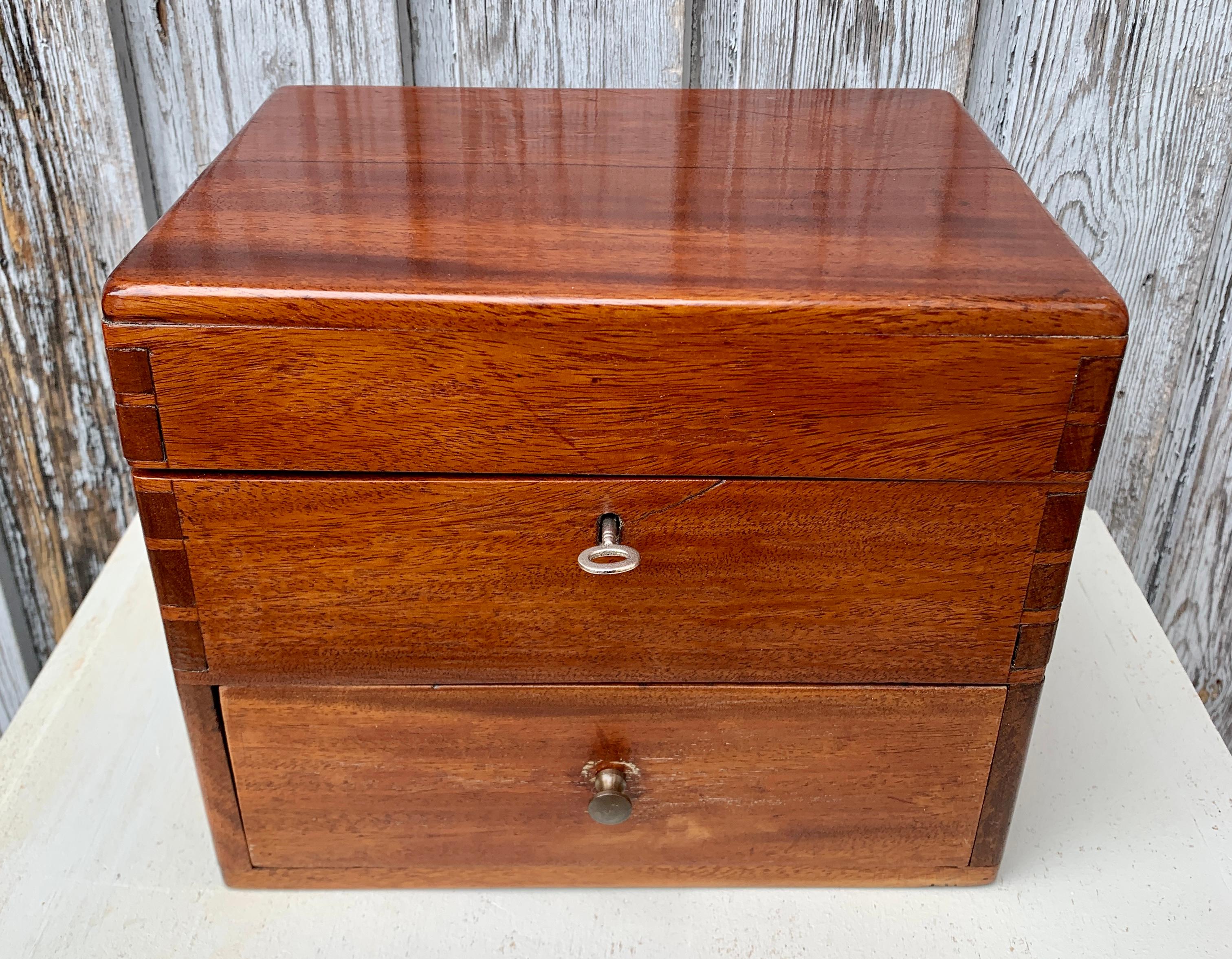 Danish 19th Century Mahogany Spice Box With Glass Containers For Sale 2