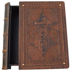 Danish 19th Century Wooden Folk Art Bible Box "Forget Me Not"