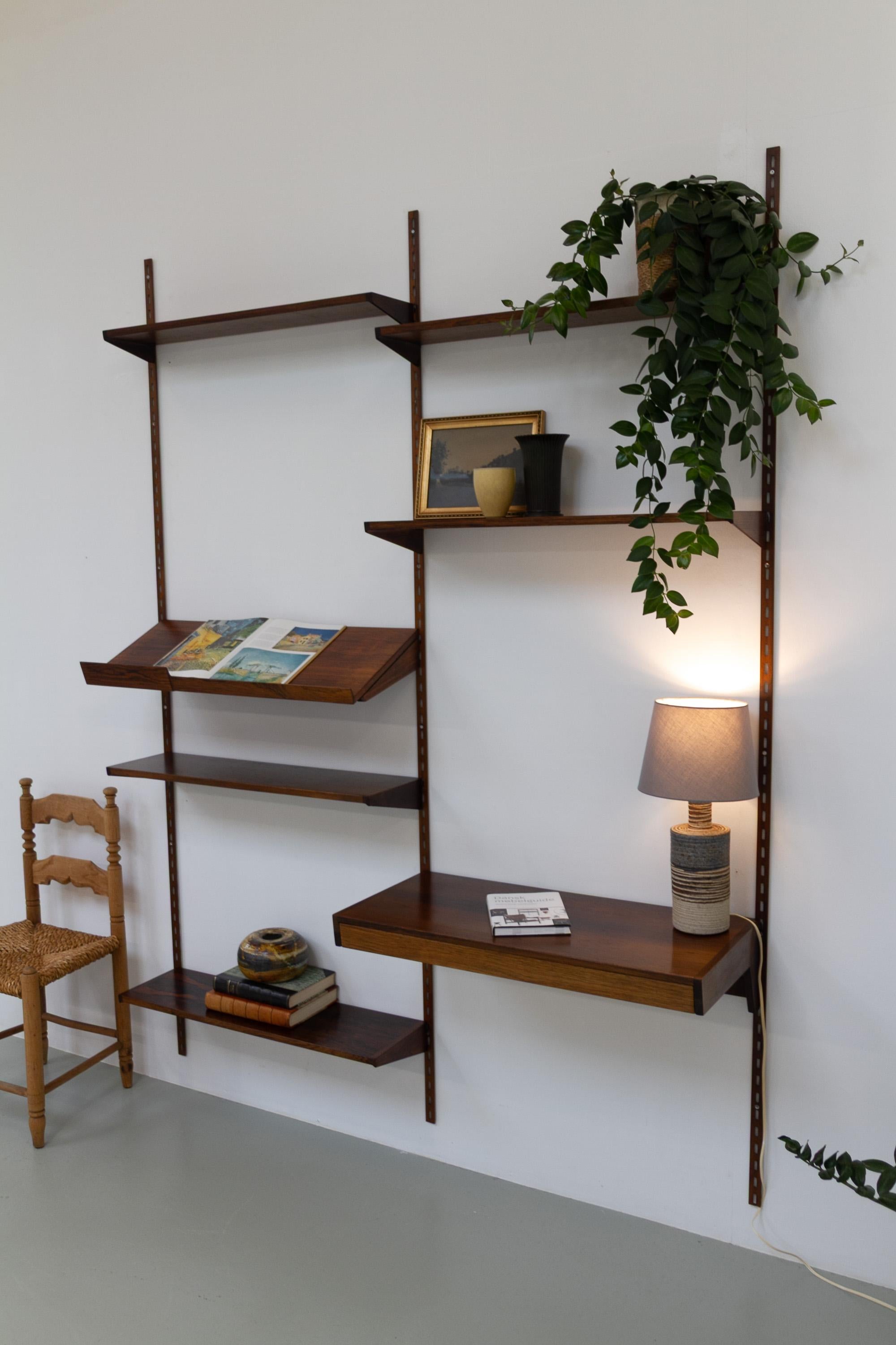 Pensile danese a 2 vani in palissandro con scrivania di Kai Kristiansen per FM, anni '60 in vendita 10