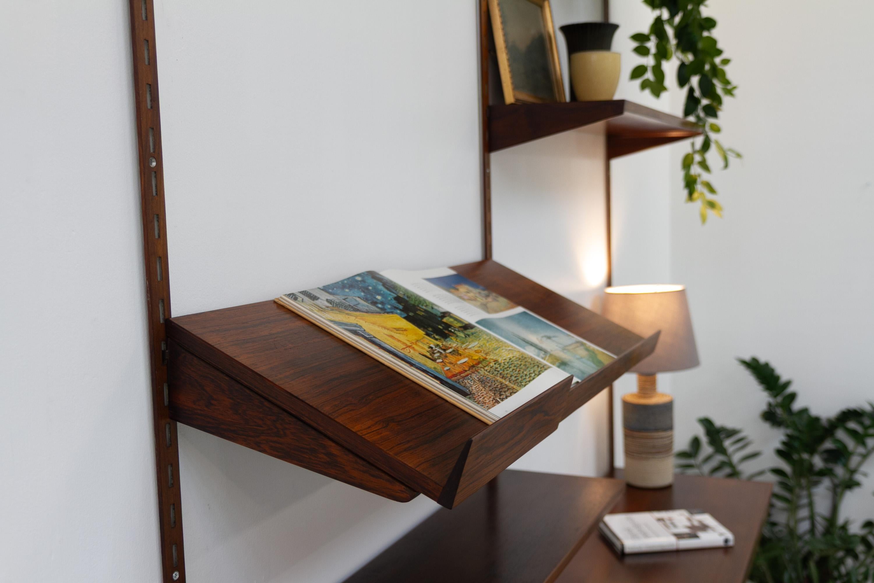 Pensile danese a 2 vani in palissandro con scrivania di Kai Kristiansen per FM, anni '60 in vendita 11