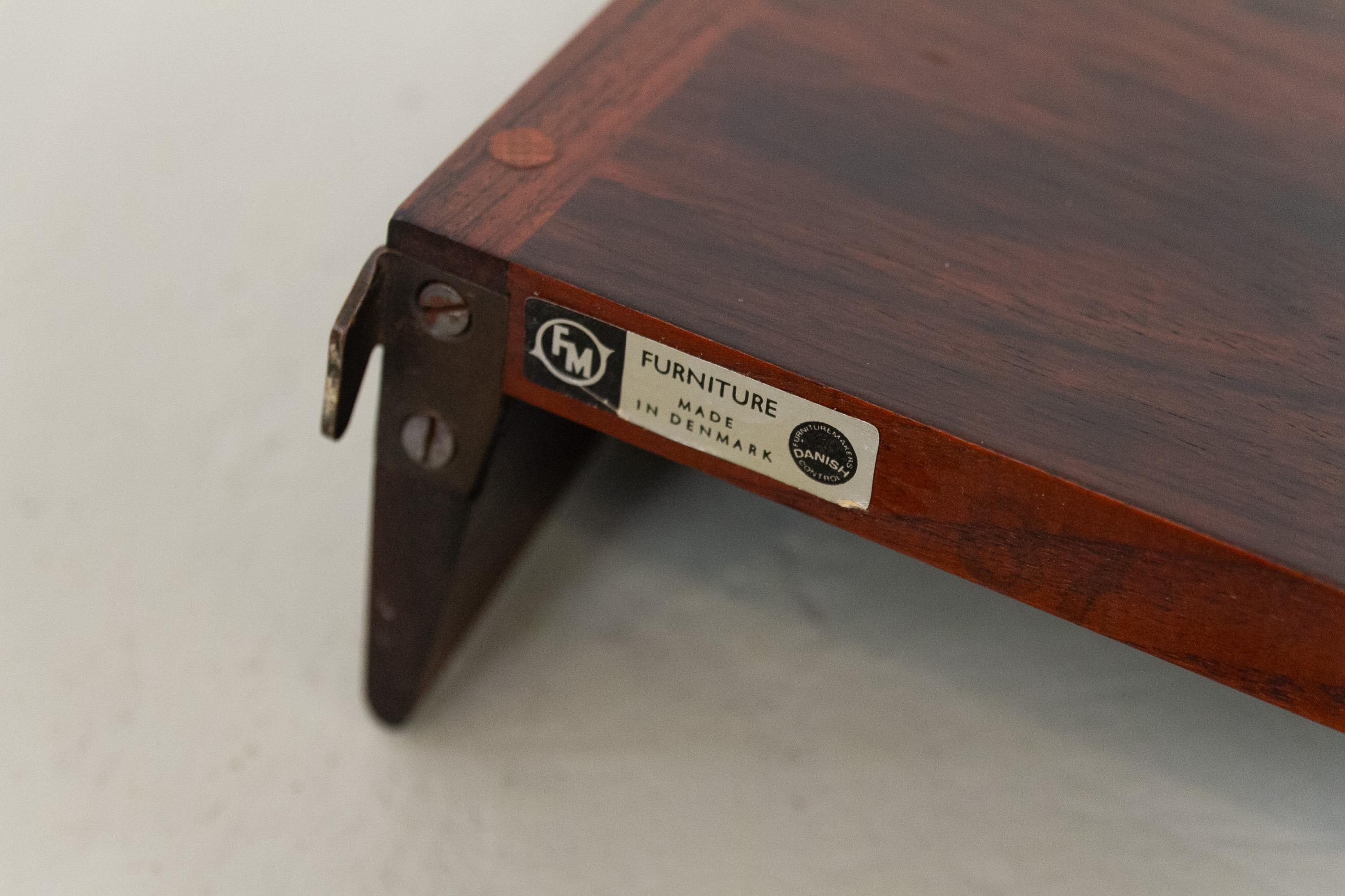 Pensile danese a 2 vani in palissandro con scrivania di Kai Kristiansen per FM, anni '60 in vendita 12