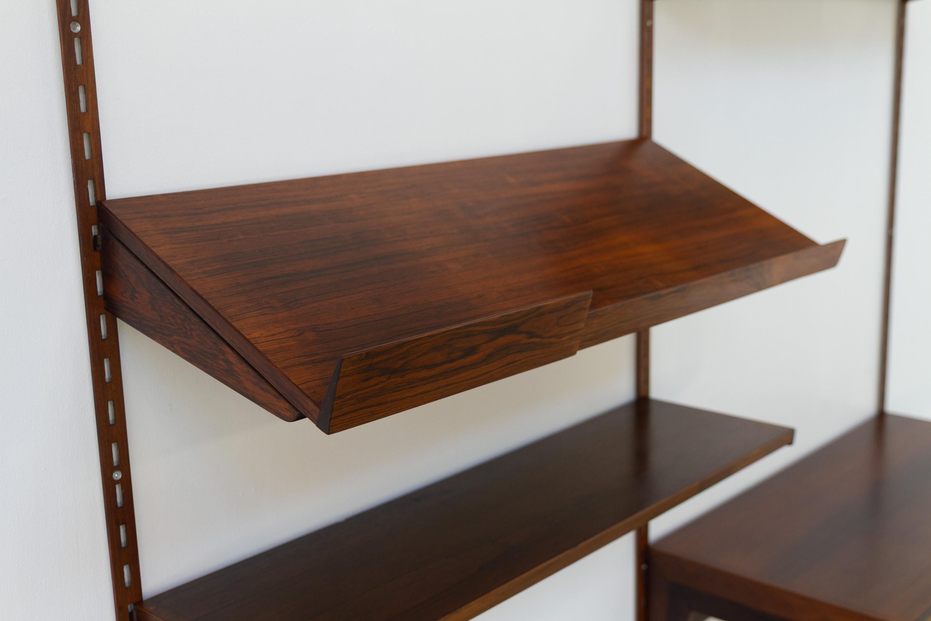 Mid-Century moderno Pensile danese a 2 vani in palissandro con scrivania di Kai Kristiansen per FM, anni '60 in vendita