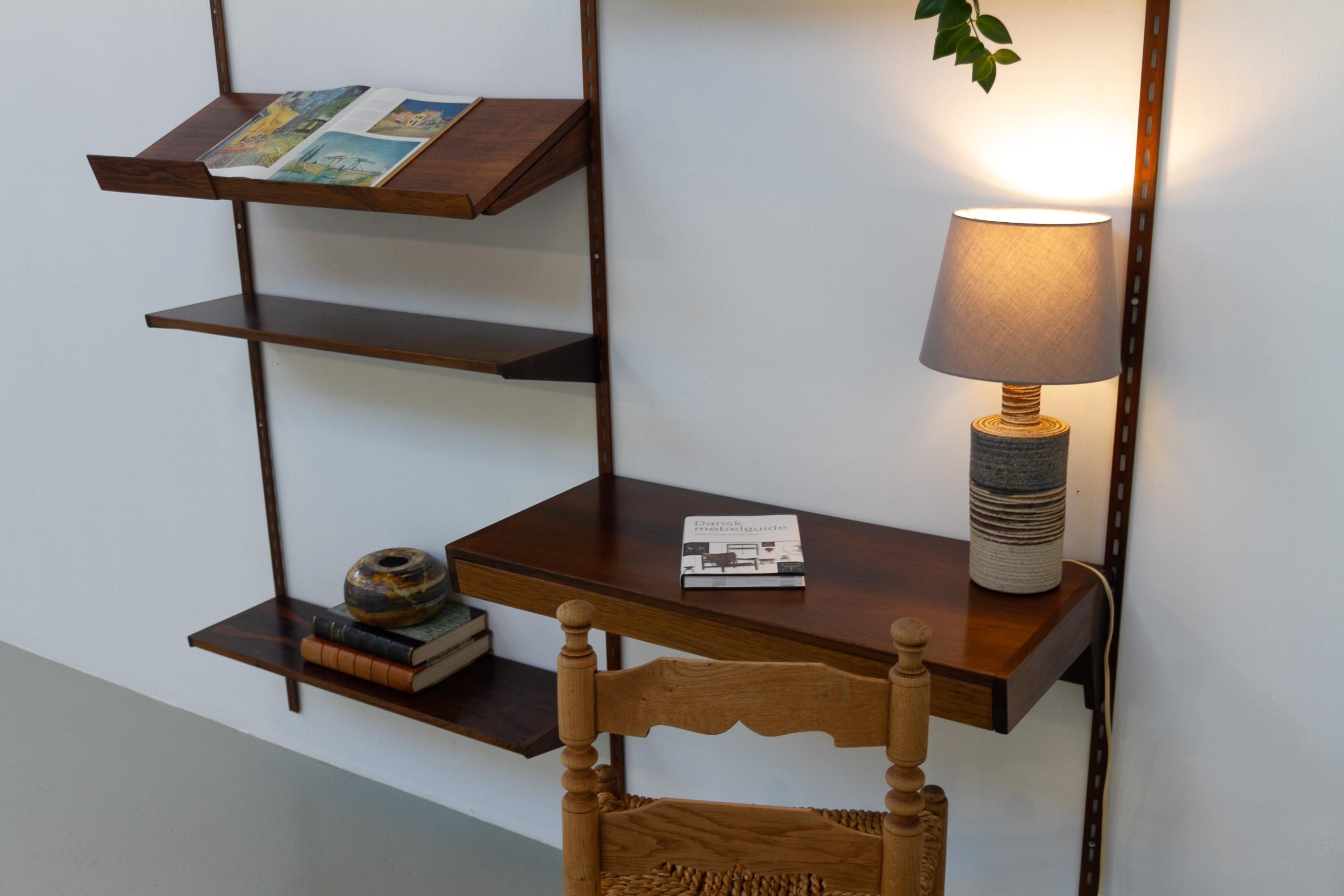 Pensile danese a 2 vani in palissandro con scrivania di Kai Kristiansen per FM, anni '60 in vendita 1