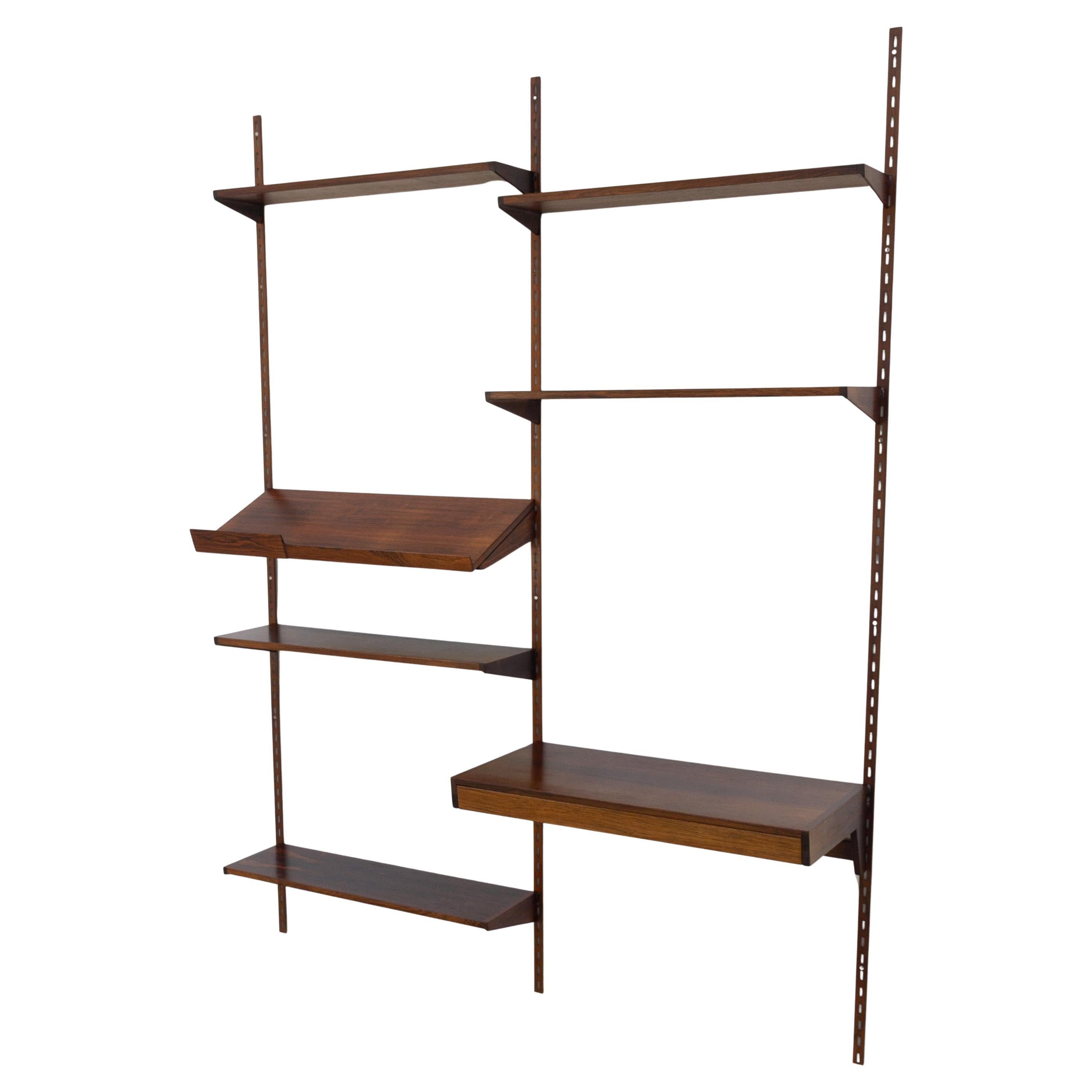 Pensile danese a 2 vani in palissandro con scrivania di Kai Kristiansen per FM, anni '60 in vendita