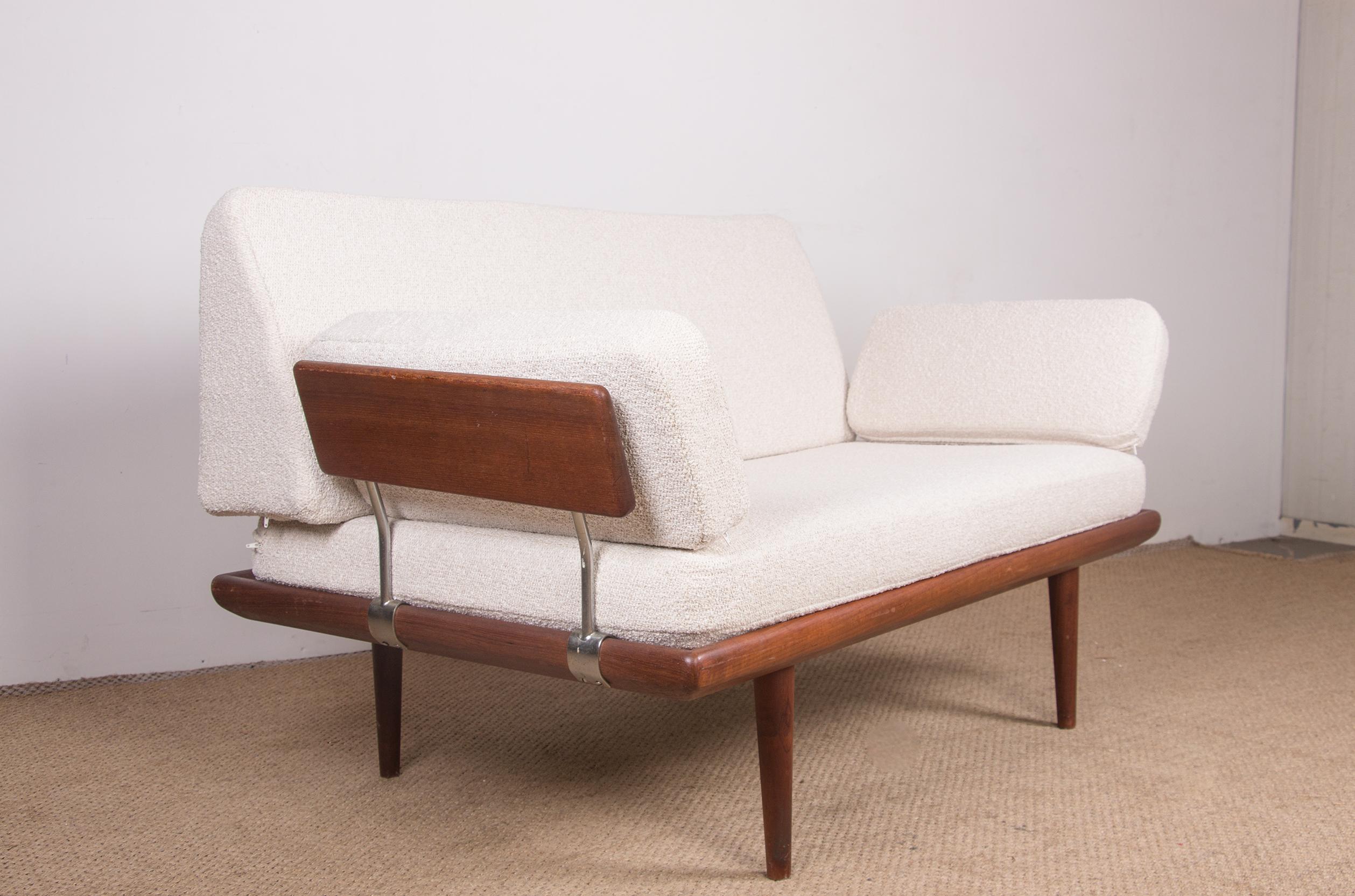 Mid-20th Century Danish 2-Seater Teak Sofa Model Minerva by Peter Hvidt and Orla Molgaard Nielsen For Sale