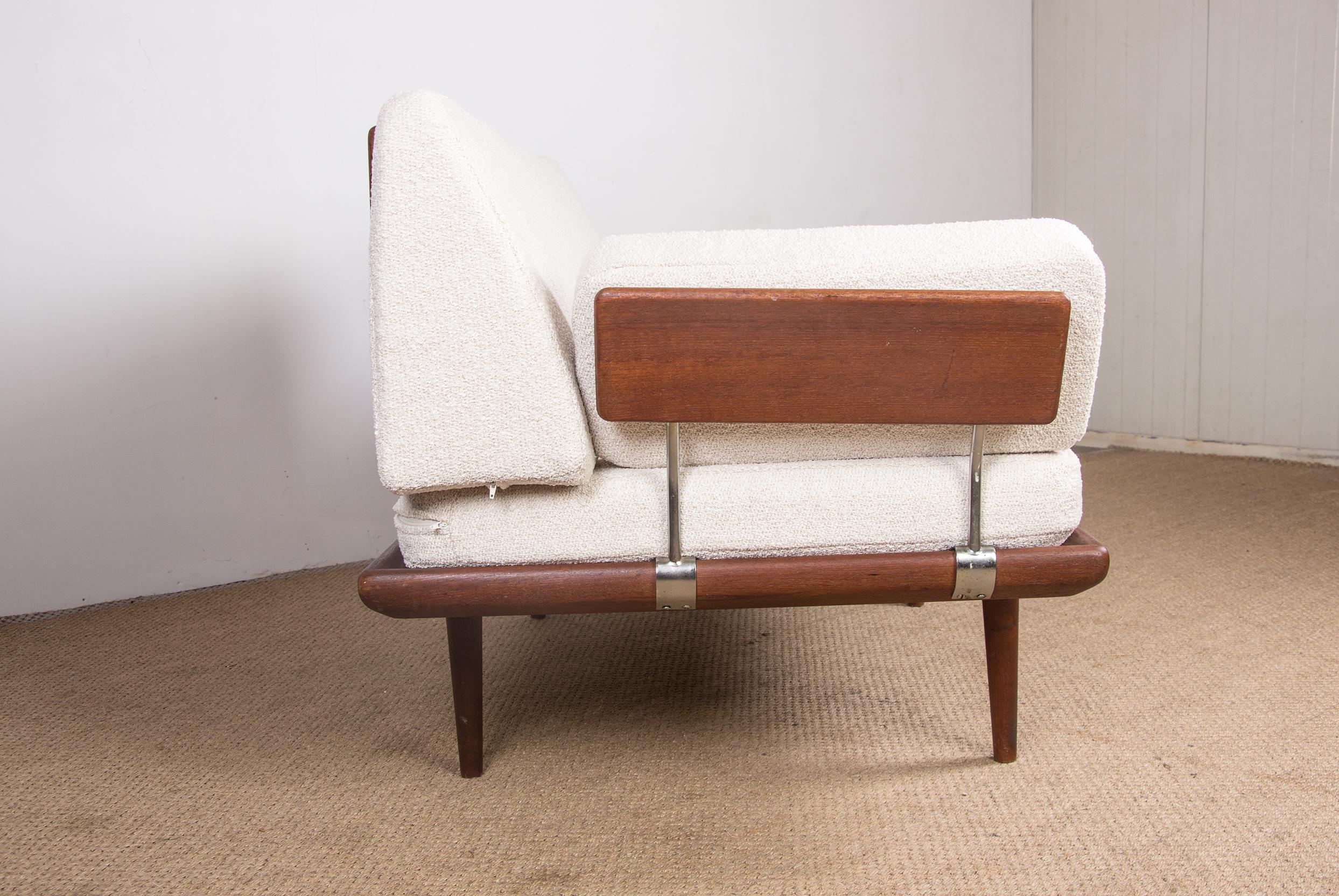 Danish 2-Seater Teak Sofa Model Minerva by Peter Hvidt and Orla Molgaard Nielsen 3