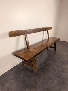 Danish 20th Century Elm by Olavi Hänninen Primitive Benches