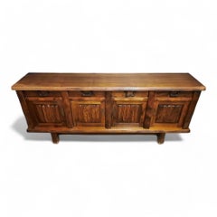 Danish 20th Century Elm by Olavi Hänninen Primitive Sideboard