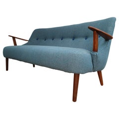 Danish 2.5-Seat Sofa, 1960s, Beech Wood, Completely Restored