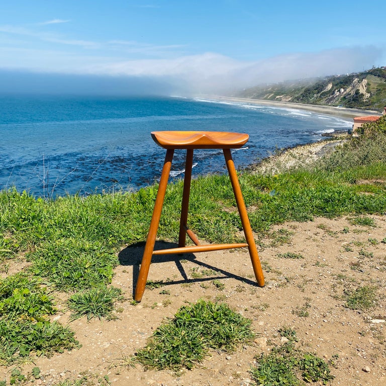 Danish 3-Legged Wood Stool 1960s For Sale at 1stDibs