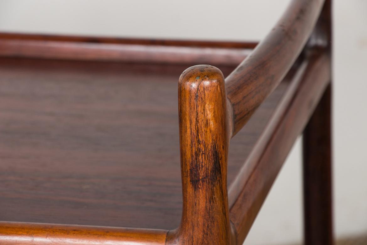 Danish 3 levels Rosewood Trolley by Johannes Andersen for Silkeborg. For Sale 8