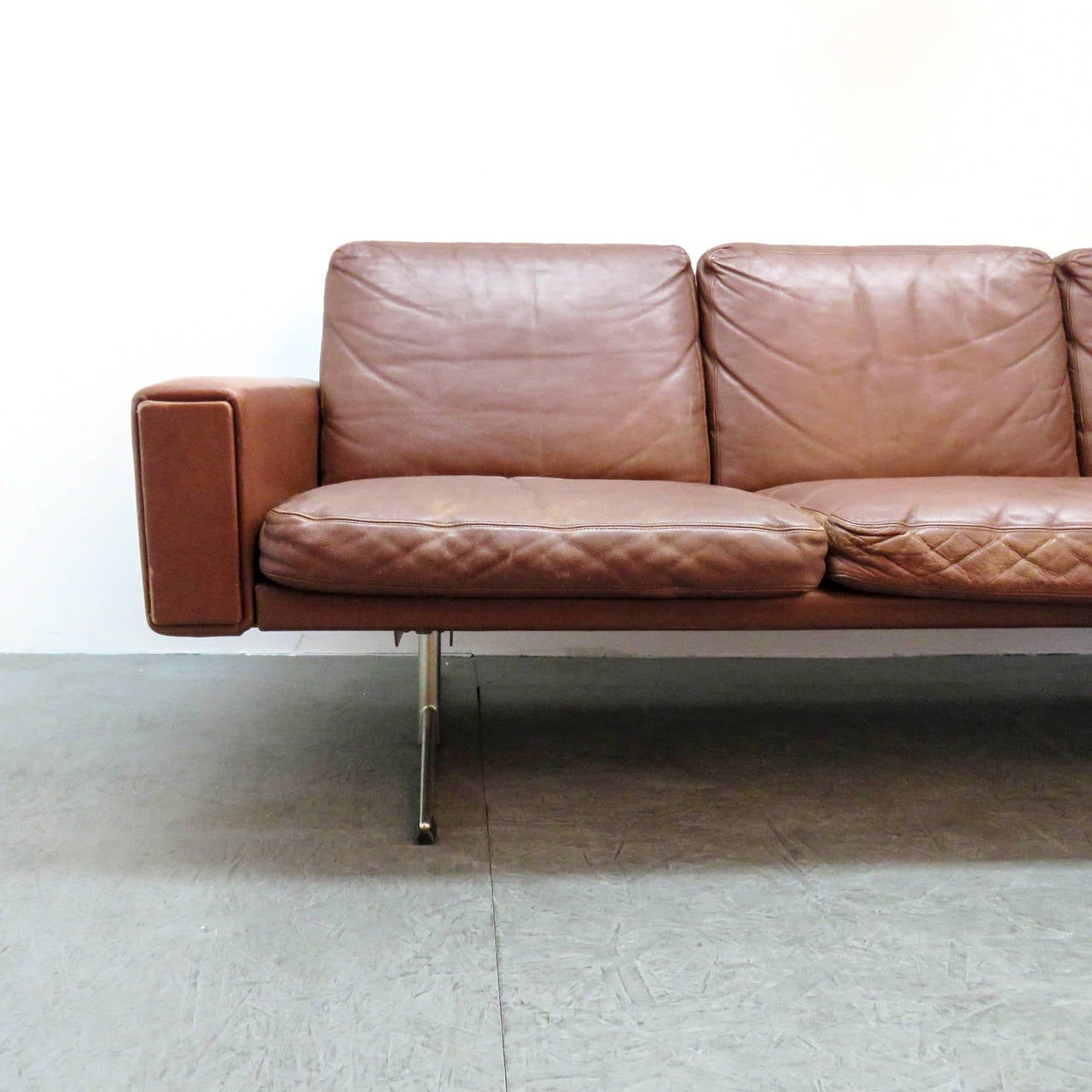 Mid-20th Century Danish 3-Seat Leather Sofa, 1960
