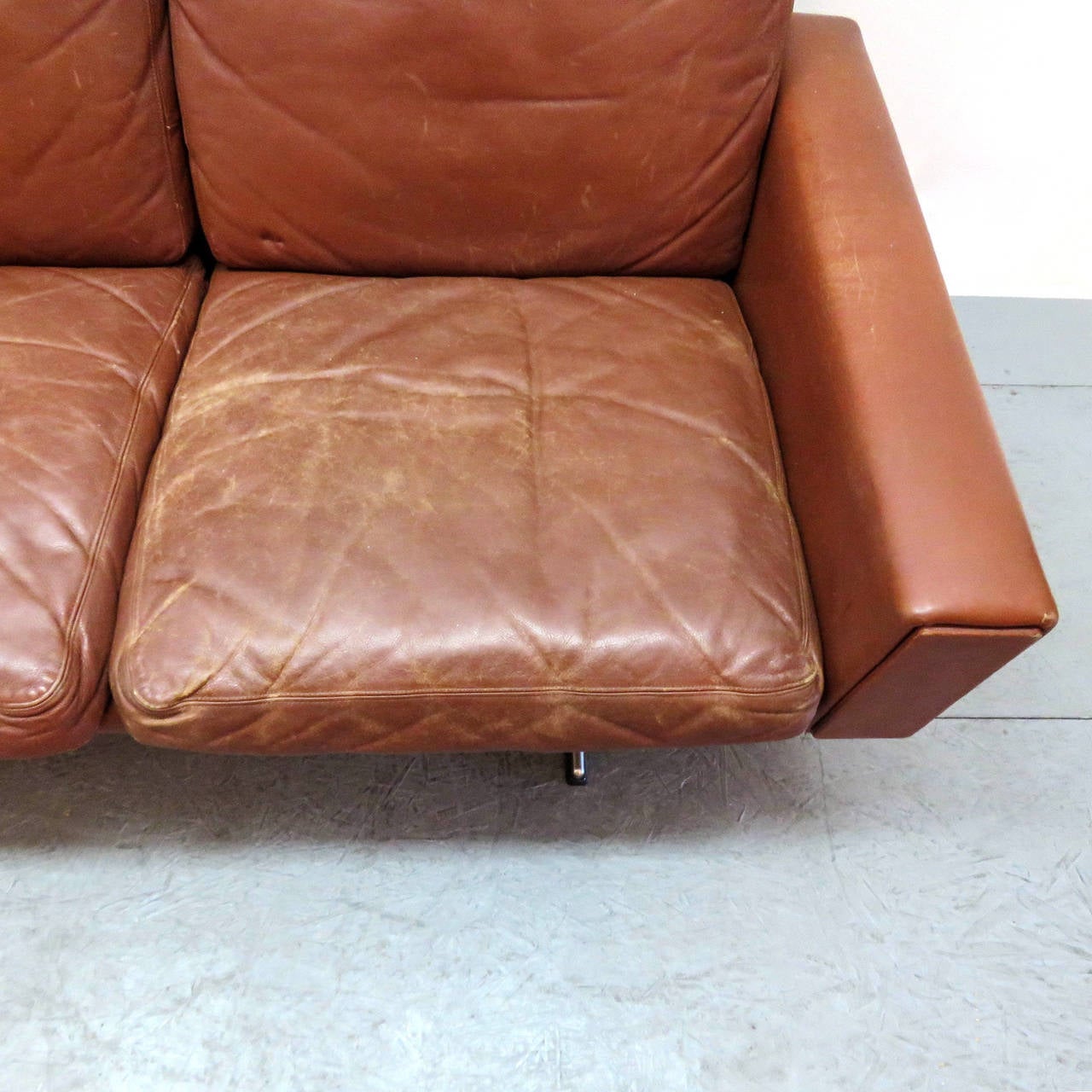 Danish 3-Seat Leather Sofa, 1960 2