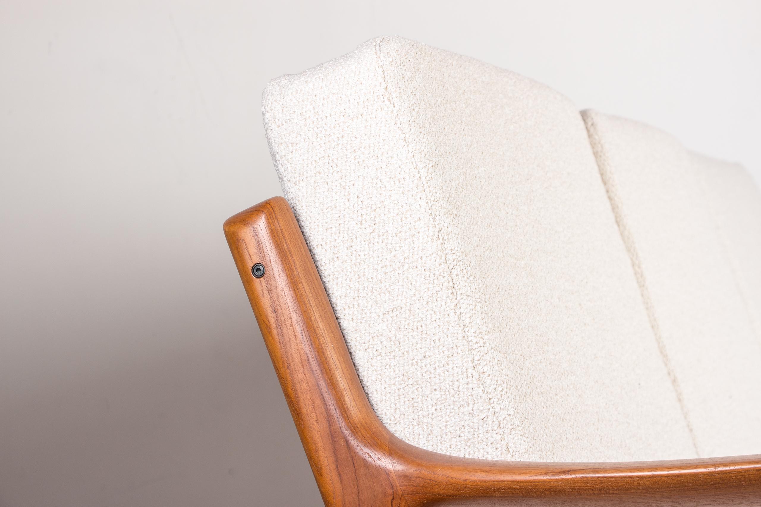 Danish 3-Seater Sofa in Teak and New Fabric, Model Senator Ole Wanscher, F&Son 8