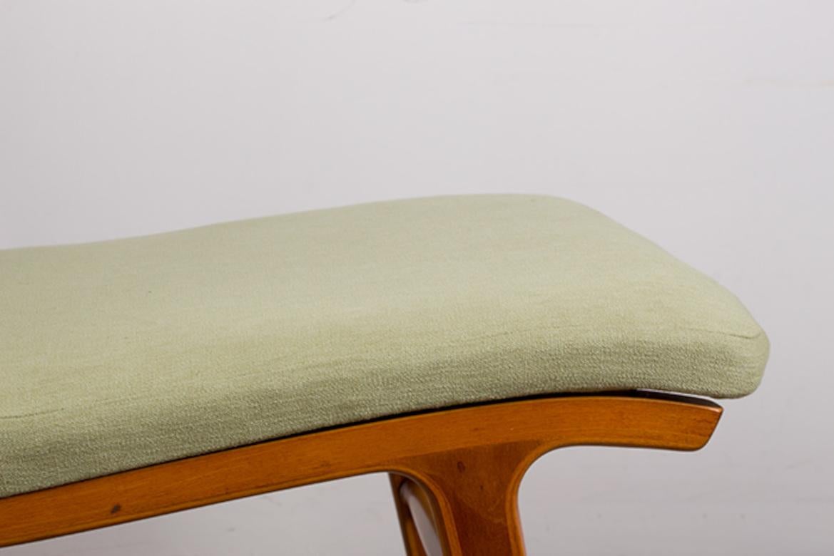 Tessuto Divano danese a 5 posti, in faggio laminato e mogano modello AX di Peter Hvidt 1960. in vendita