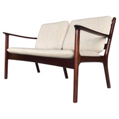 Danish 60er Ole Wanscher Mahagoni Sofa Love seat PJ112 Poul Jeppesen