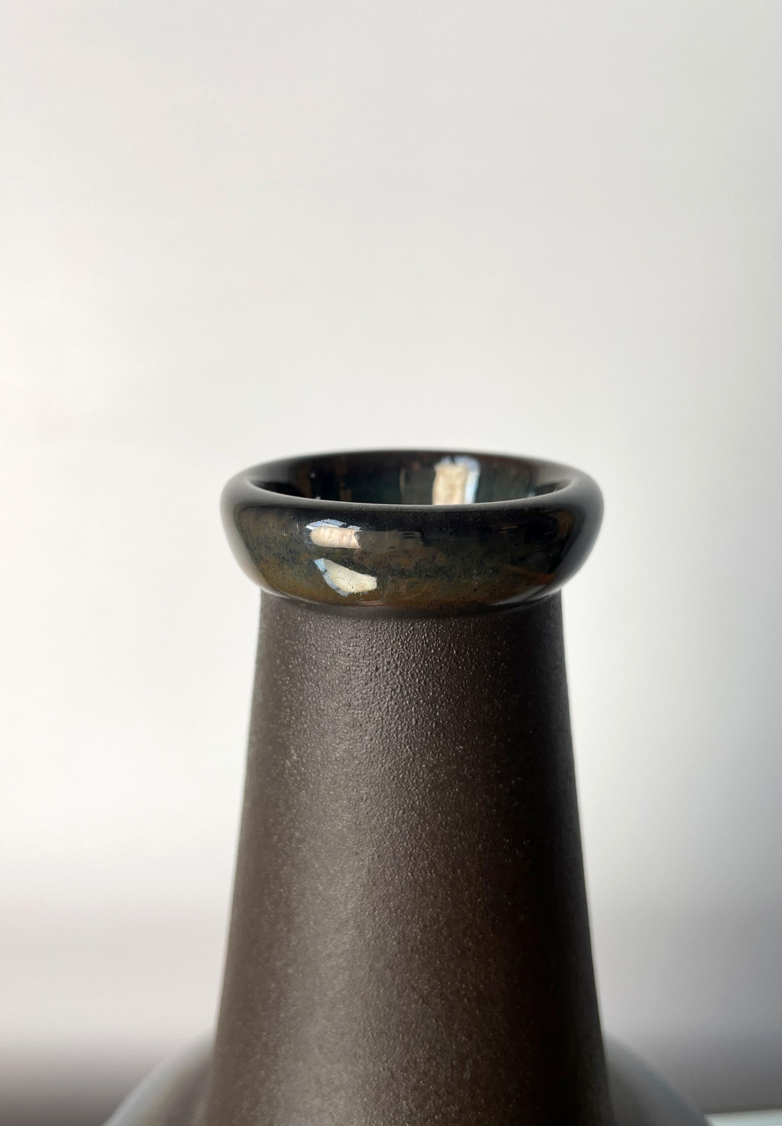 20th Century Danish 60s Blue Black Ceramic Vase by Einar Johansen for Søholm