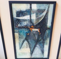 Danish Abstract, Brutalist Oil Painting by Frans Vester Pedersen