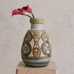 Danish Abstract Motif Ceramic Vase by Noomi Backhausen for Soholm Stentøj, 1970s