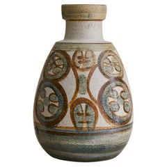 Danish Abstract Motif Ceramic Vase by Noomi Backhausen for Soholm Stentøj, 1970s