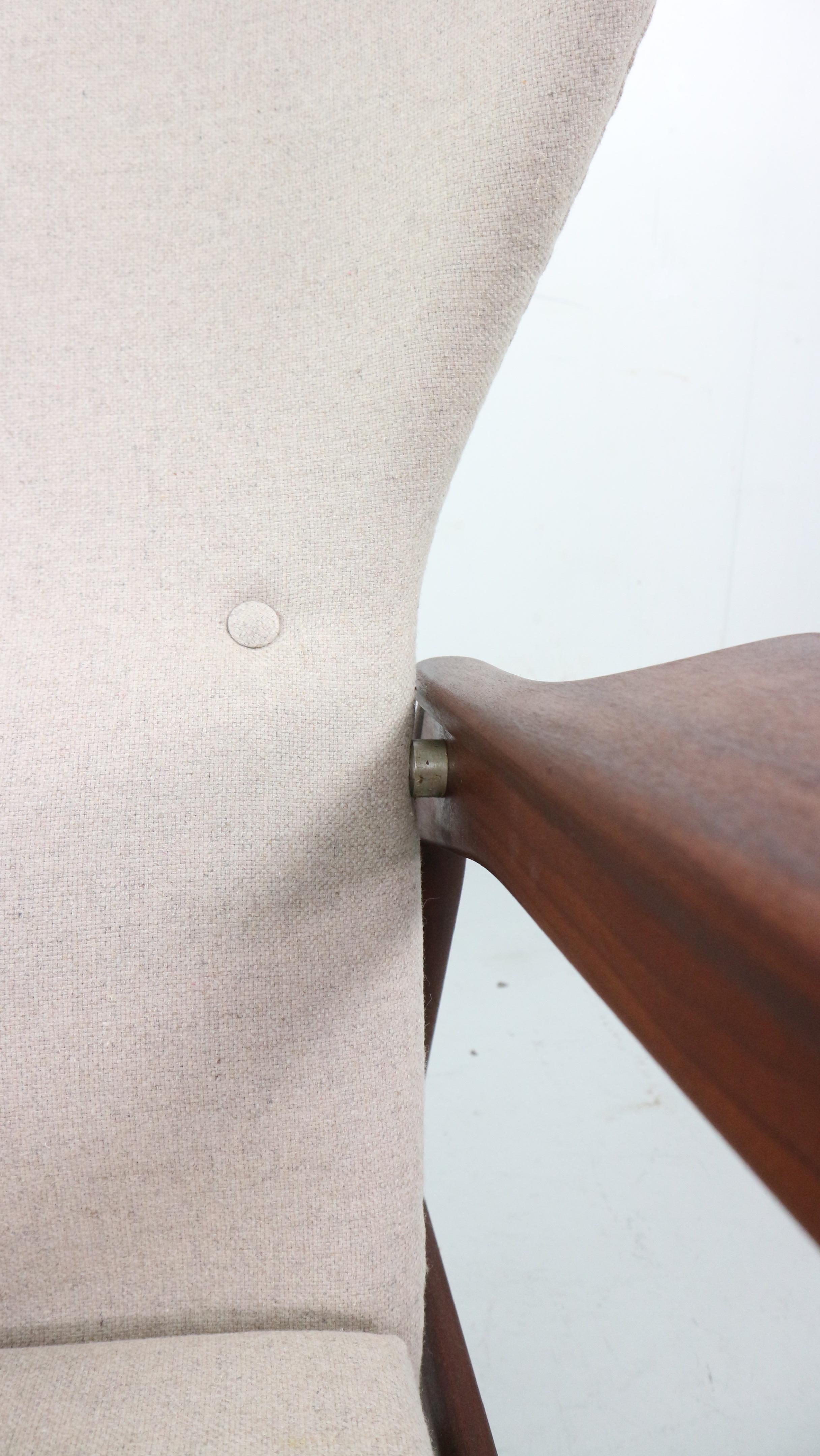 Chaise longue danoise réglable Wingback en teck, par Ib KOFOD LARSEN en vente 4