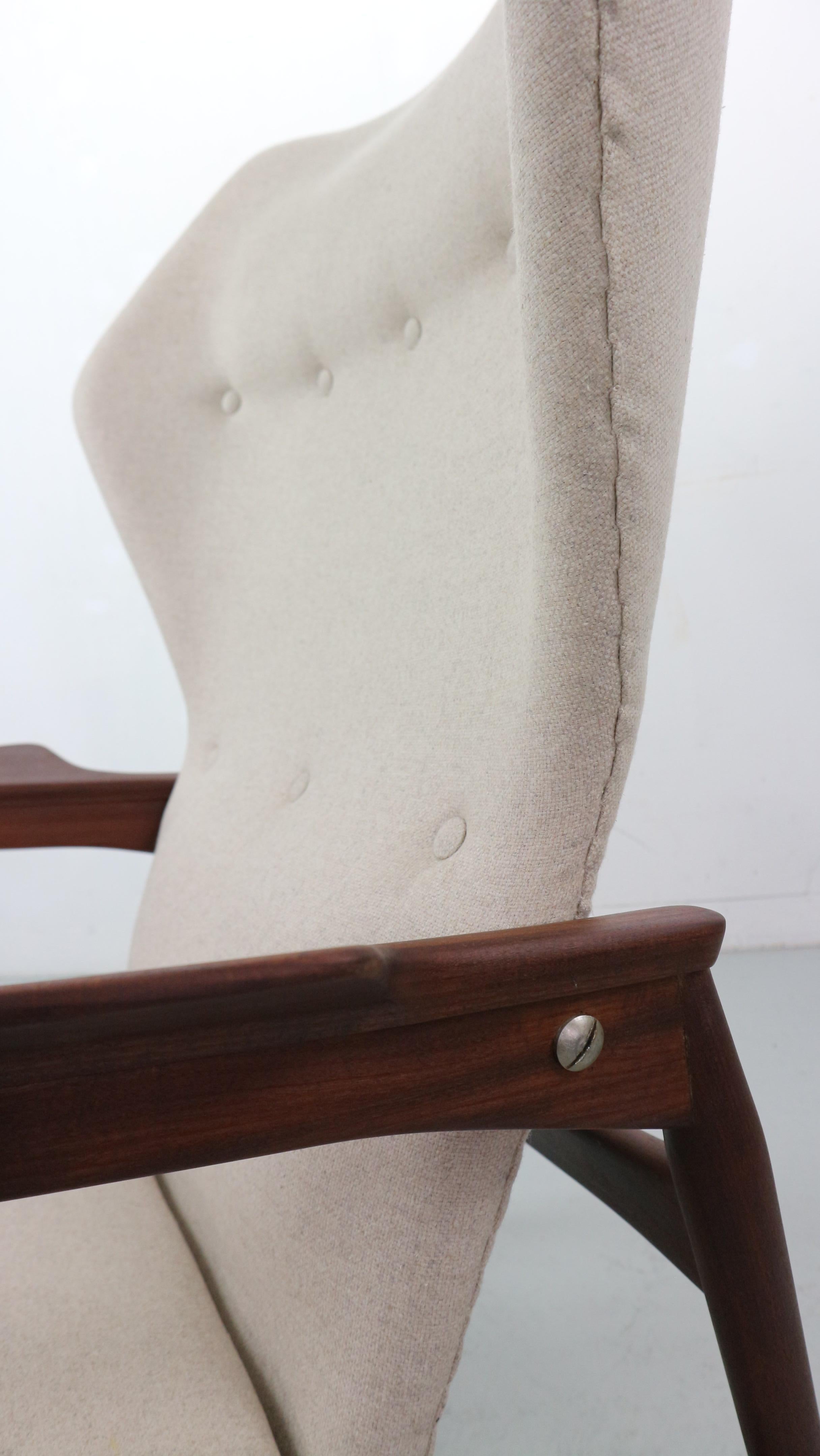 Chaise longue danoise réglable Wingback en teck, par Ib KOFOD LARSEN en vente 5