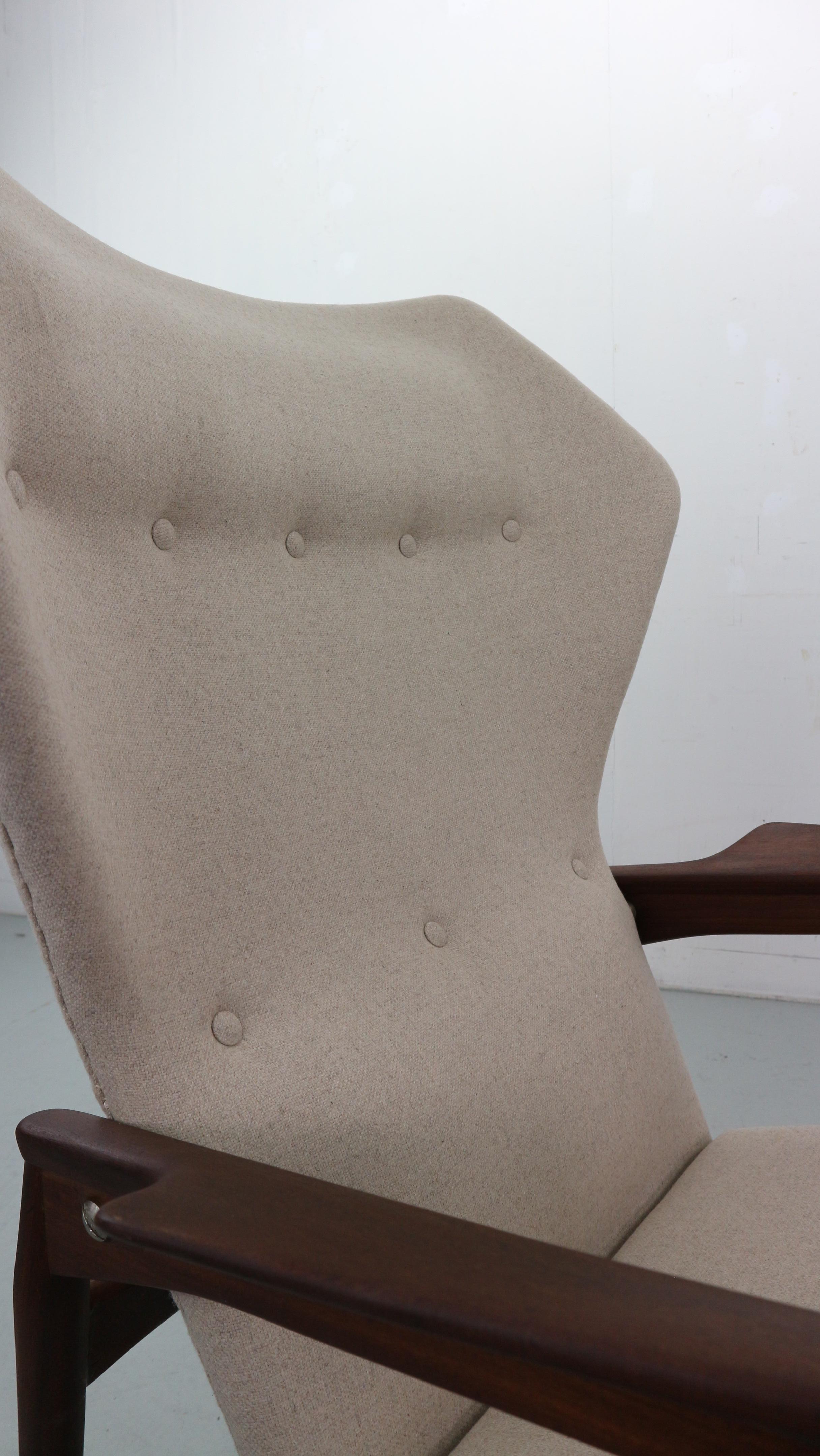 Chaise longue danoise réglable Wingback en teck, par Ib KOFOD LARSEN en vente 9
