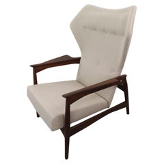 Chaise longue danoise réglable Wingback en teck, par Ib KOFOD LARSEN