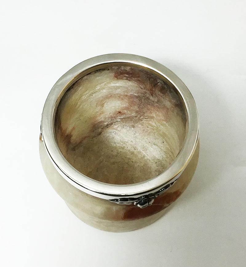 Danese Vaso a cucchiaio danese in alabastro e argento di Christian F. Heise 1904-1932 in vendita