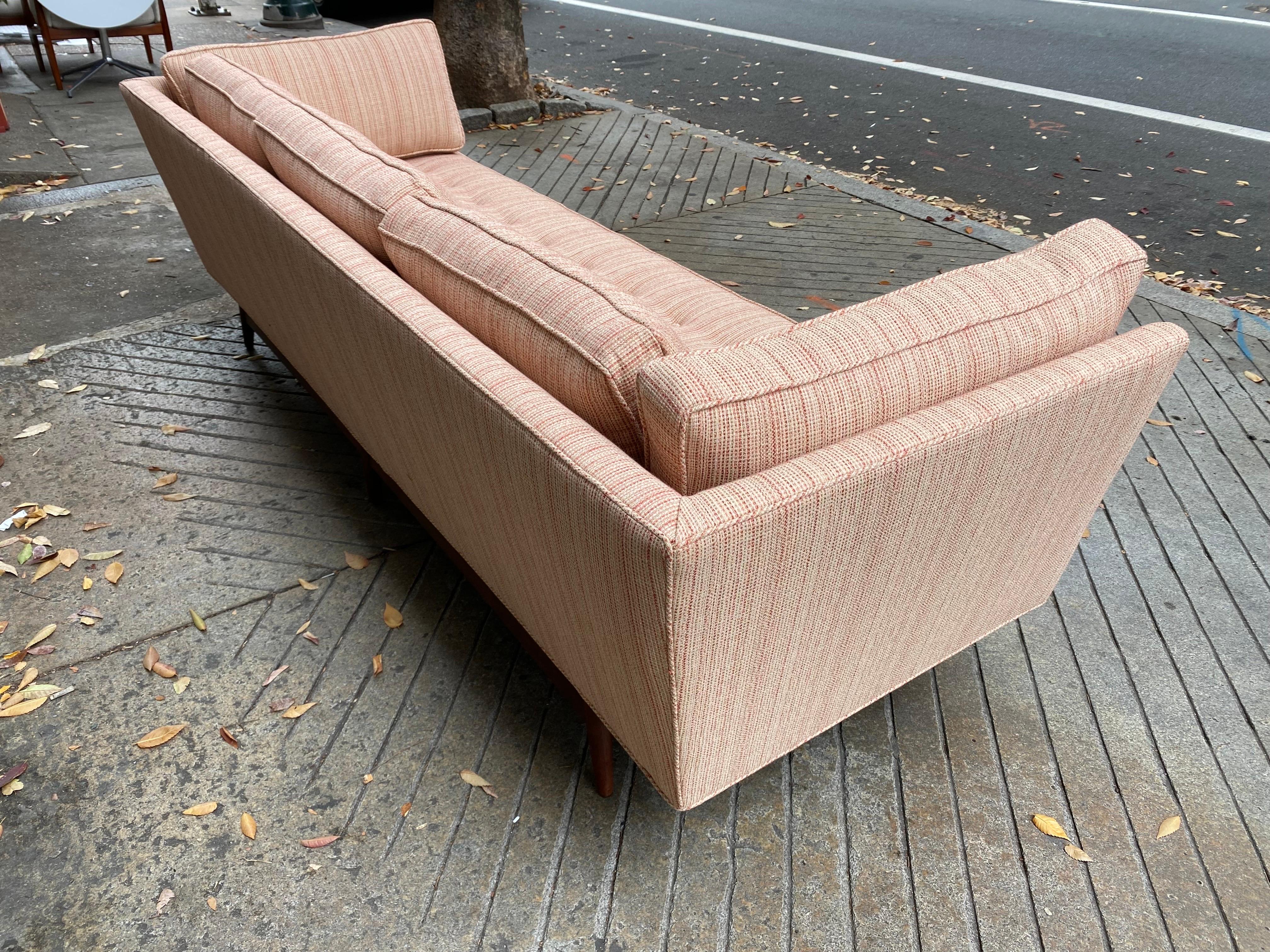 Danish Angle Arm Upholstered Sofa For Sale 2