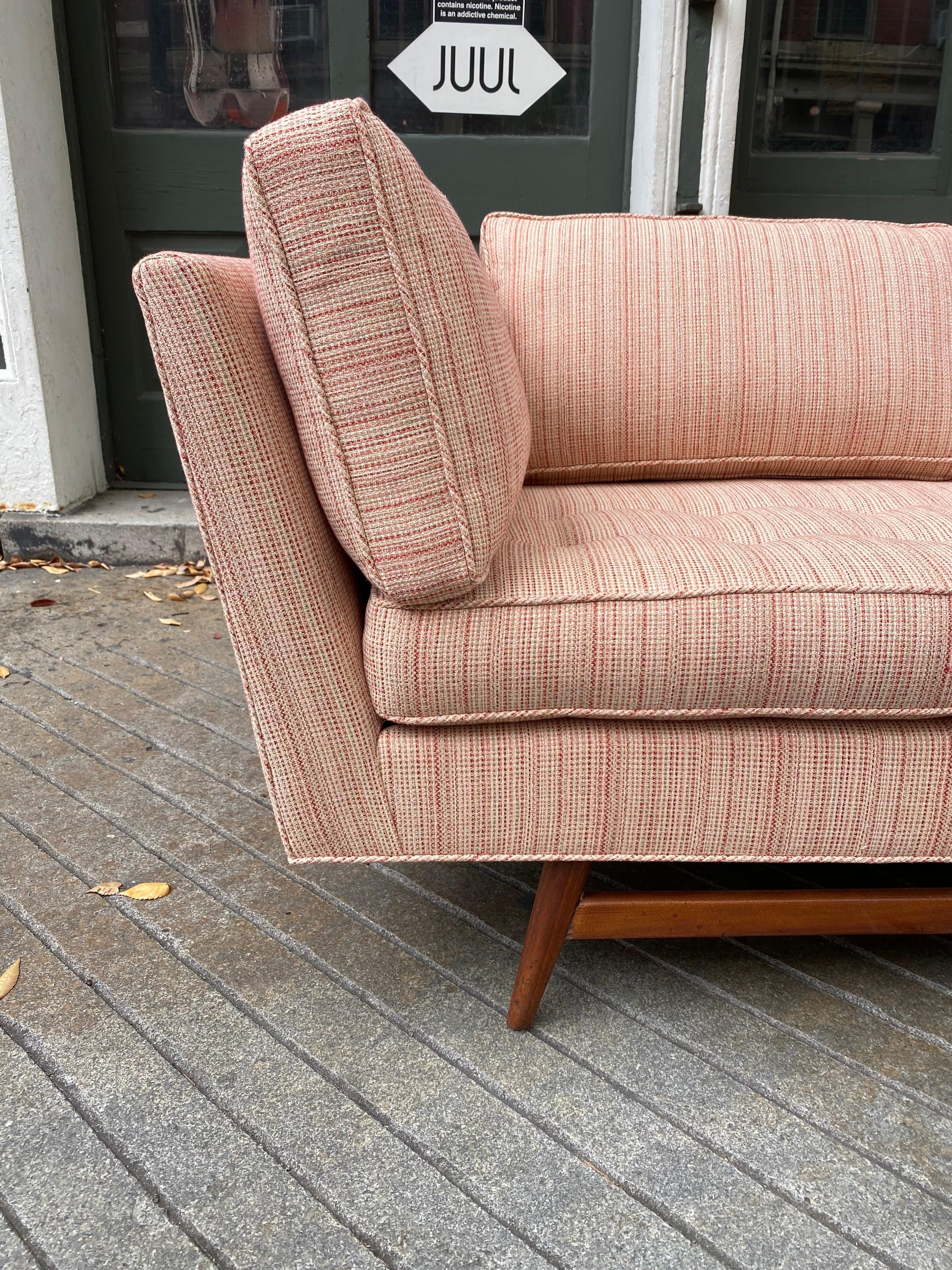 Danish Angle Arm Upholstered Sofa For Sale 3