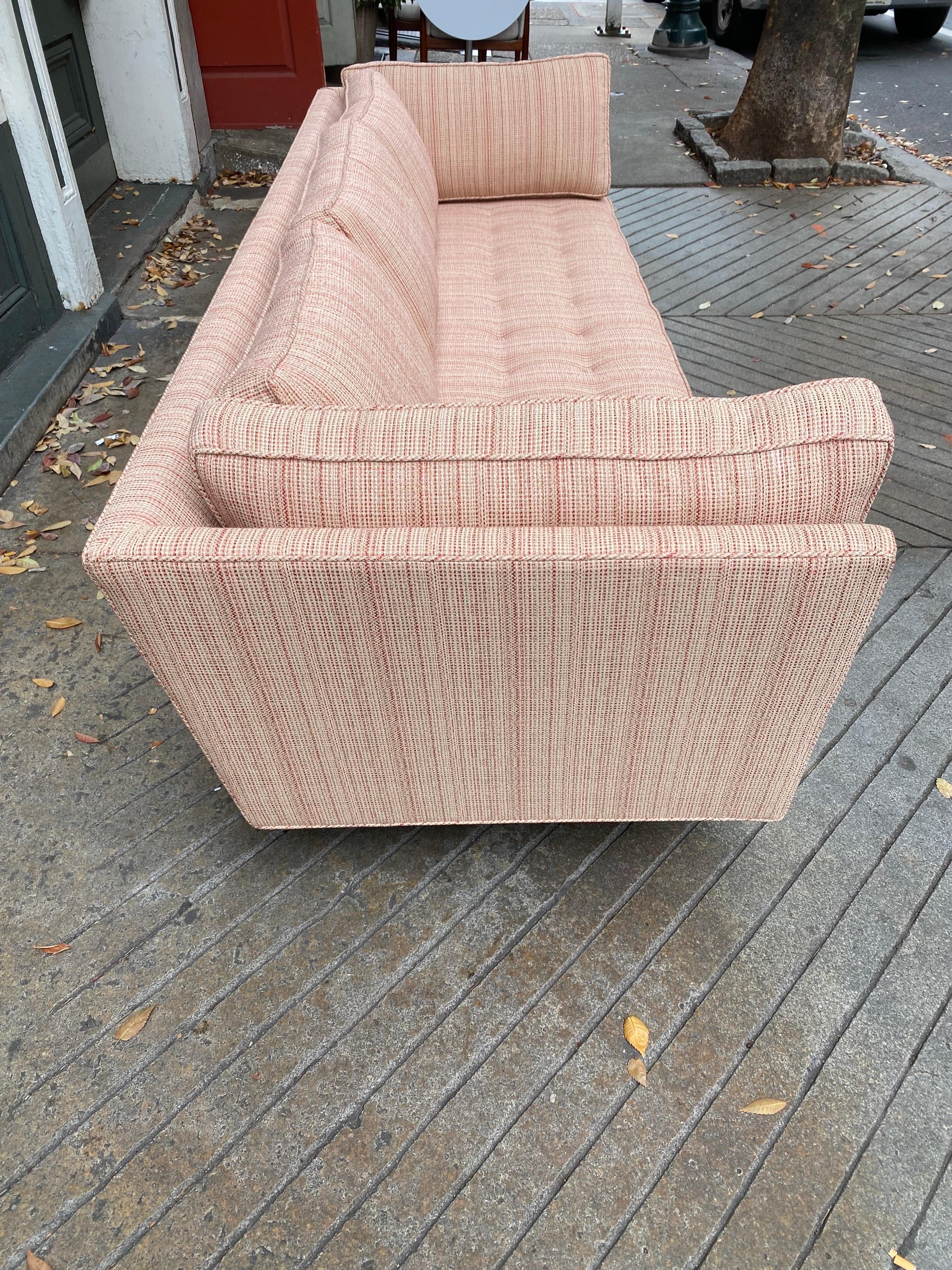 Danish Angle Arm Upholstered Sofa In Good Condition For Sale In Philadelphia, PA