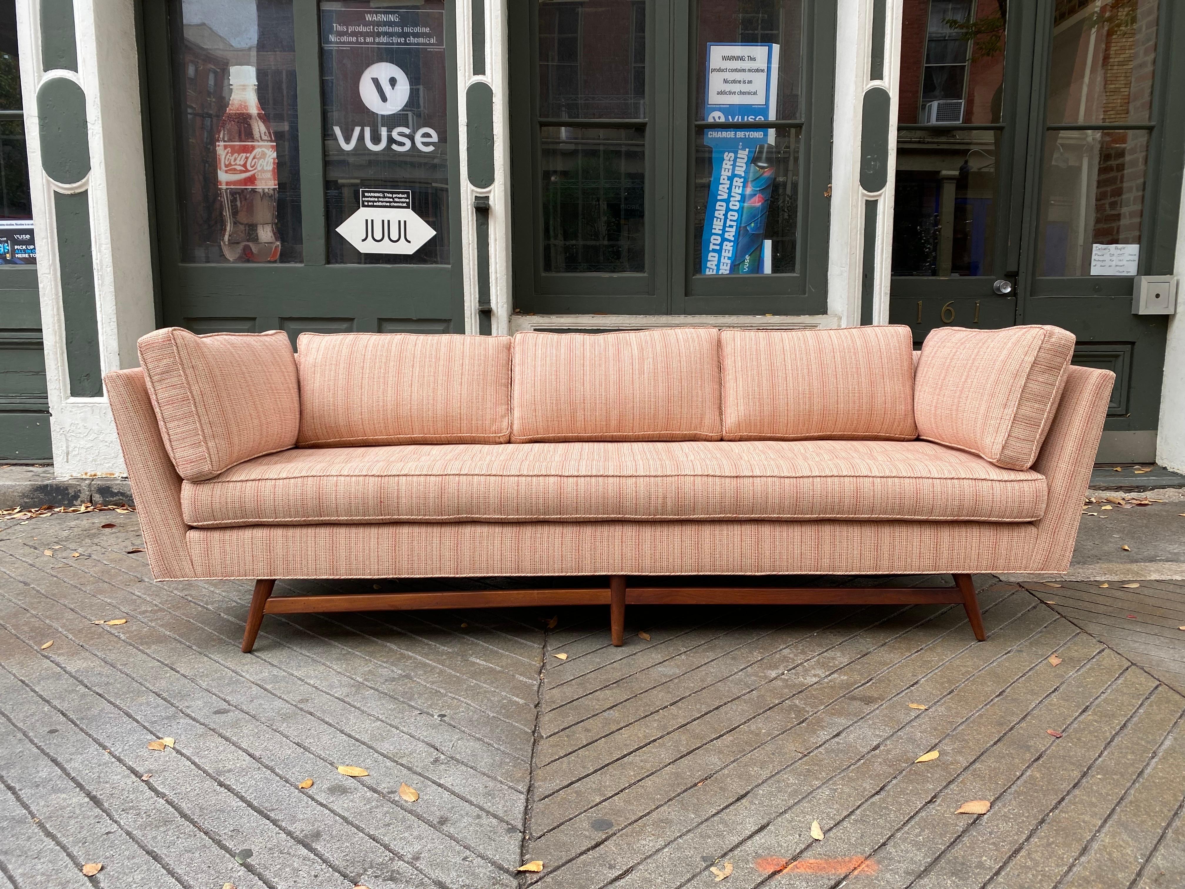 Danish Angle Arm Upholstered Sofa For Sale 1