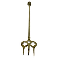 Danish Antique Brass Fireplace Neptune Toasting-fork
