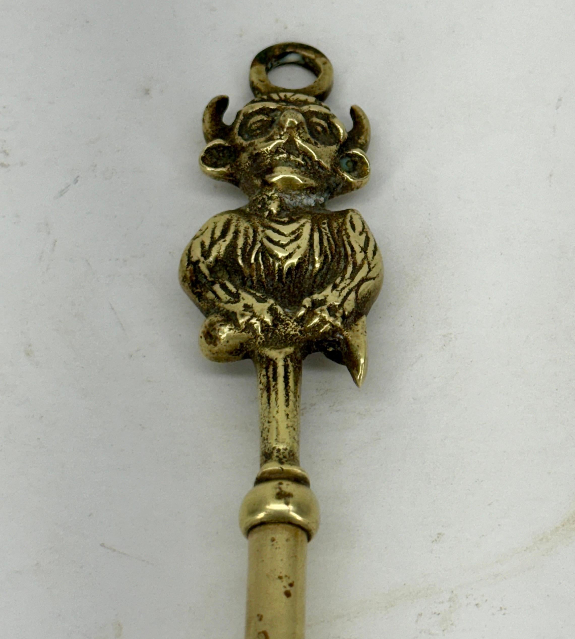 Empire Danish Antique Brass Fireplace Neptune Toasting-fork For Sale