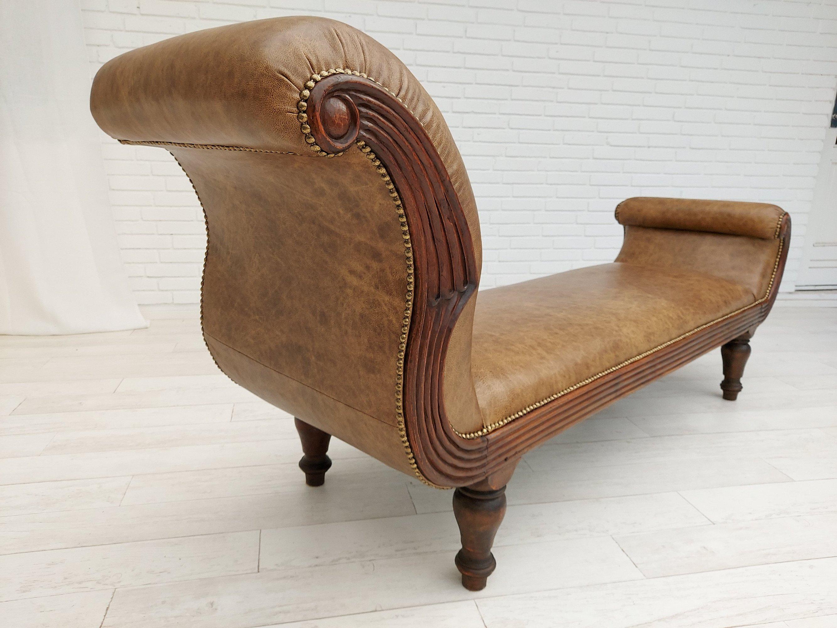 Chaise longue / mridienne danoise ancienne, dbut du 20me sicle, rnove en vente 6