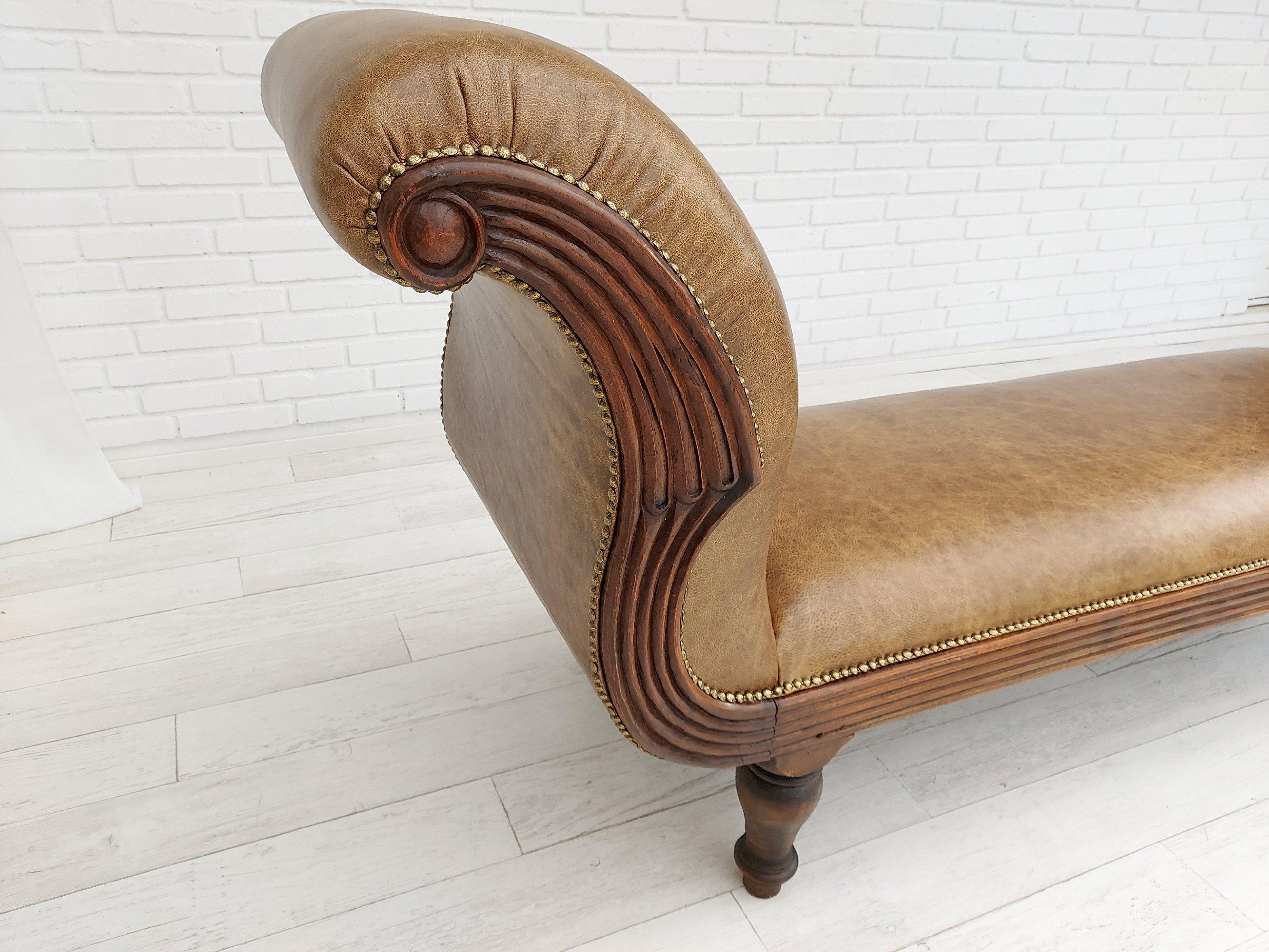 Chaise longue / mridienne danoise ancienne, dbut du 20me sicle, rnove en vente 8