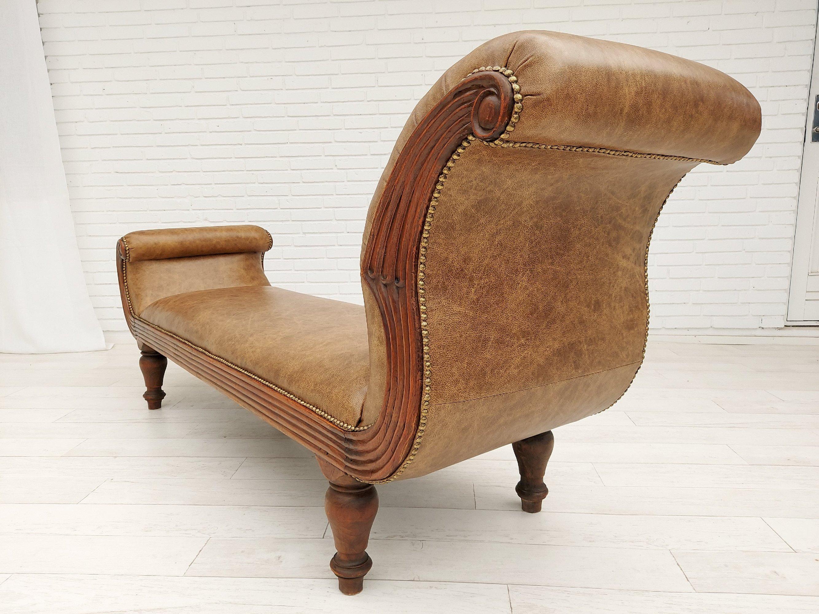 Chaise longue / mridienne danoise ancienne, dbut du 20me sicle, rnove en vente 1