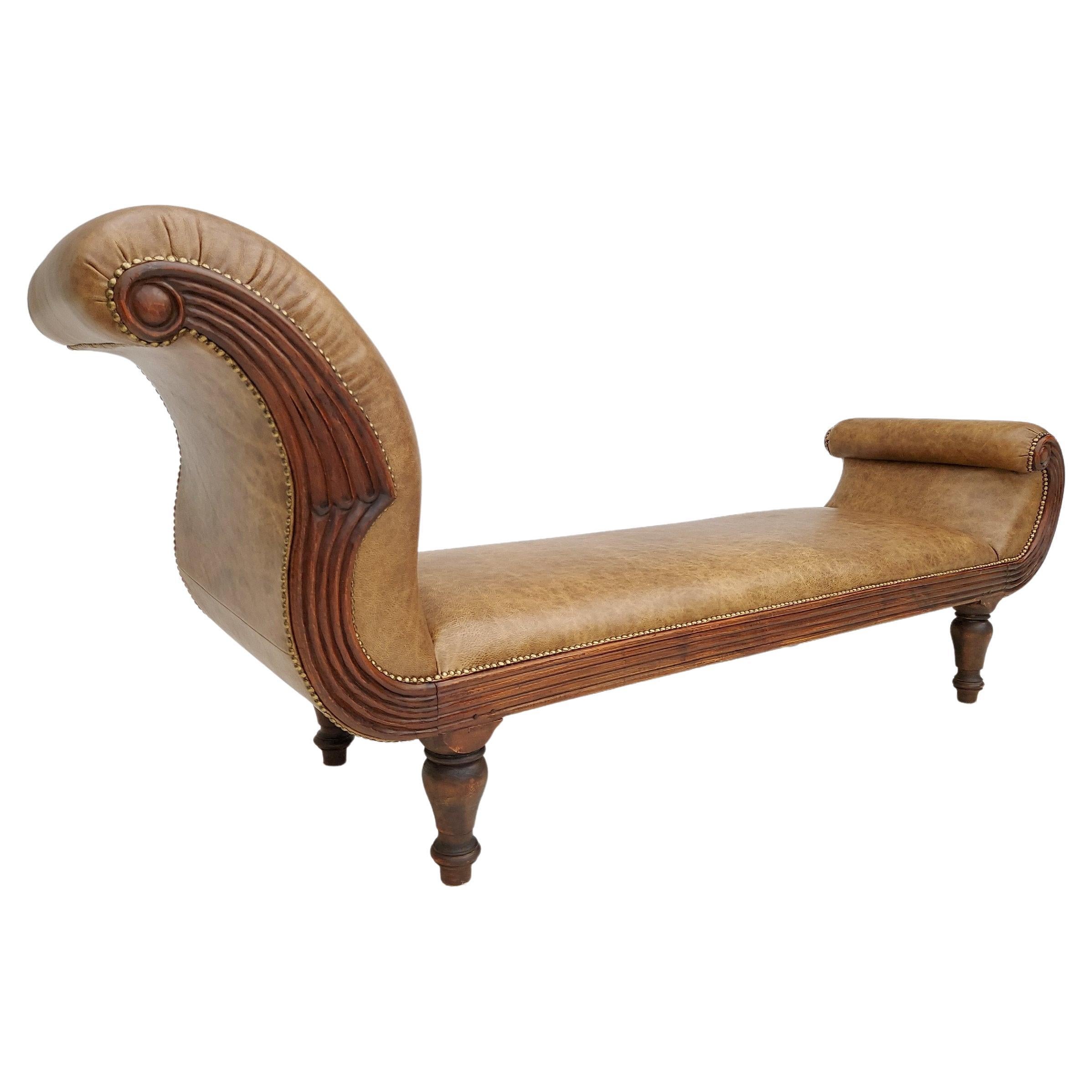 Chaise longue / mridienne danoise ancienne, dbut du 20me sicle, rnove en vente