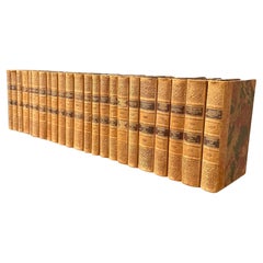 Danish Antique Collection of 23 Leather-Bound Books From 1930