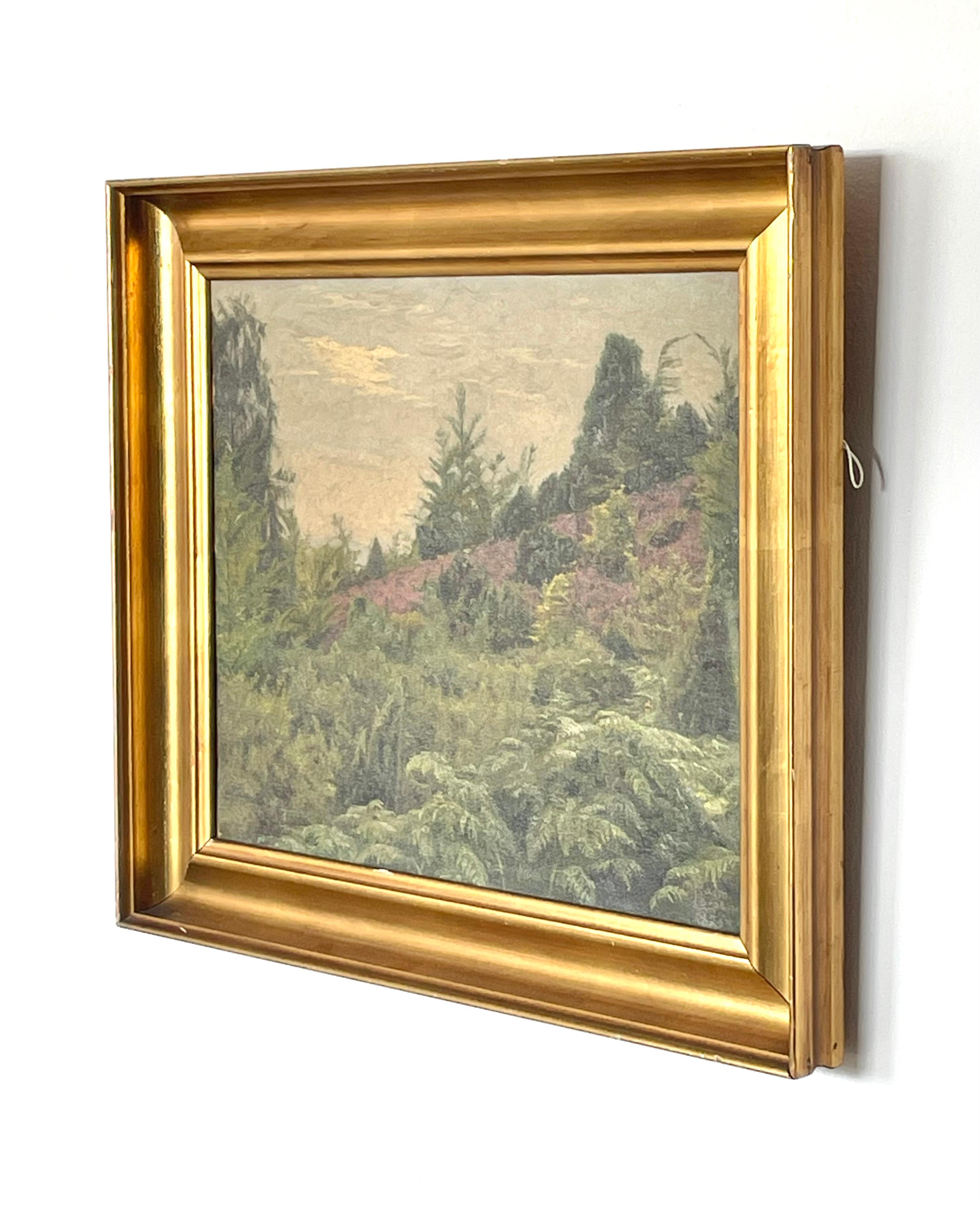 Peinture à l'huile danoise ancienne du début du 20e siècle représentant un paysage, par Rasmus Larsen en vente 4