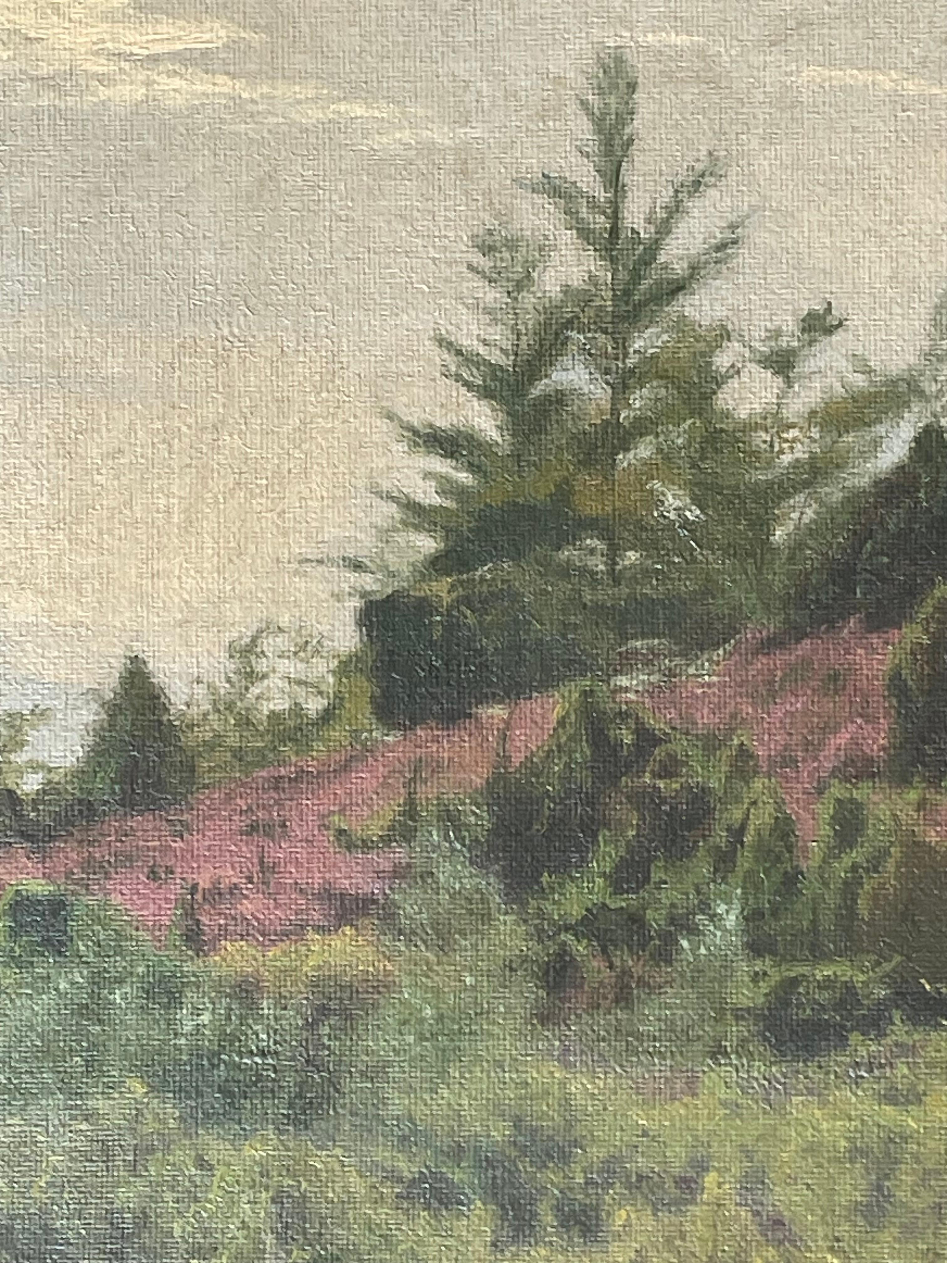 Peinture à l'huile danoise ancienne du début du 20e siècle représentant un paysage, par Rasmus Larsen Bon état - En vente à Ebberup, DK