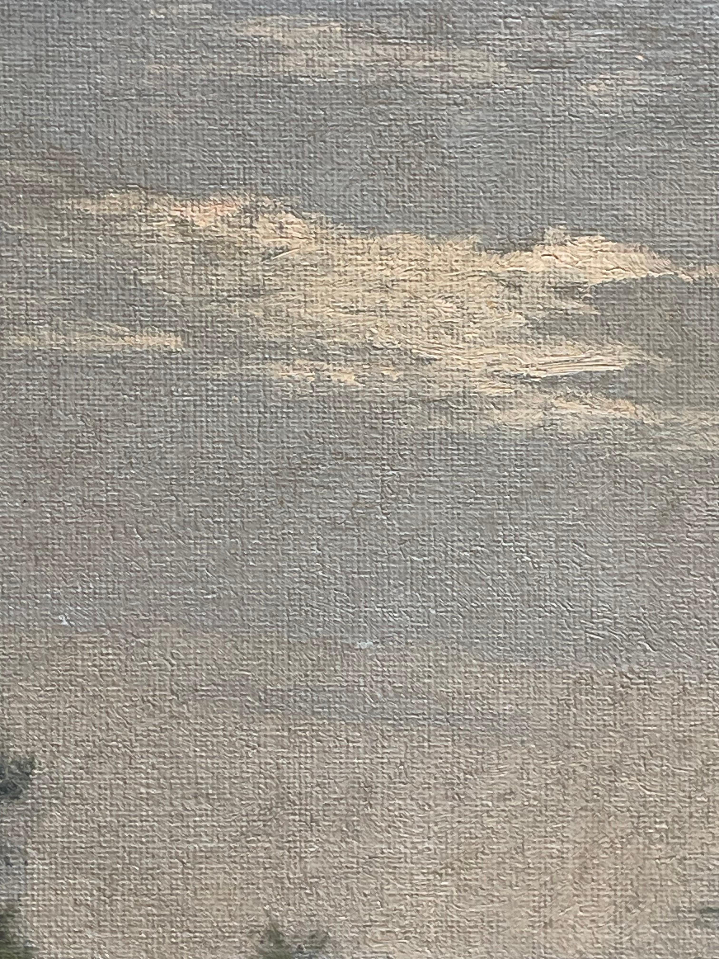20ième siècle Peinture à l'huile danoise ancienne du début du 20e siècle représentant un paysage, par Rasmus Larsen en vente