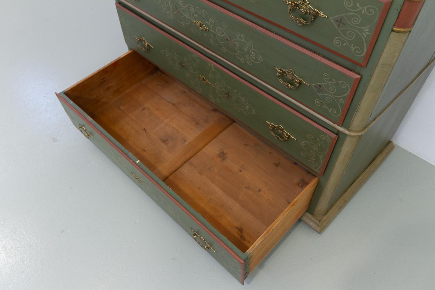 Danish Antique Green Chest of Drawers, 1850s. 4
