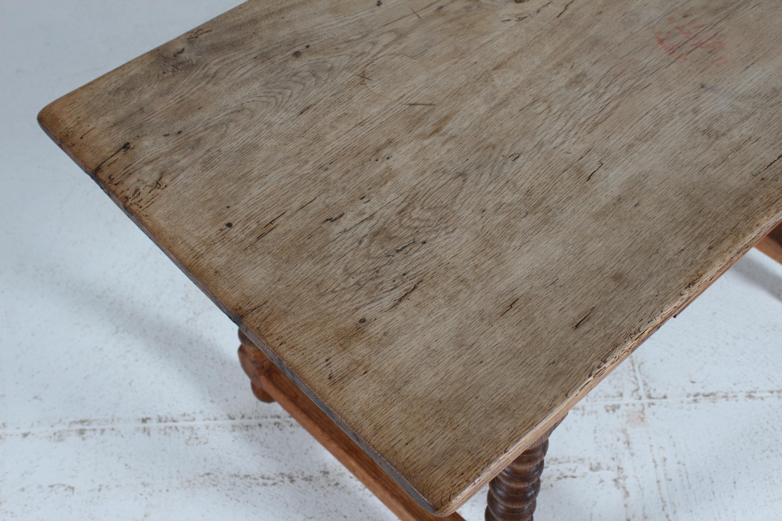 Danish Antique Handcrafted Baroque Style Coffee Table of Solid Oak 1850s For Sale 5