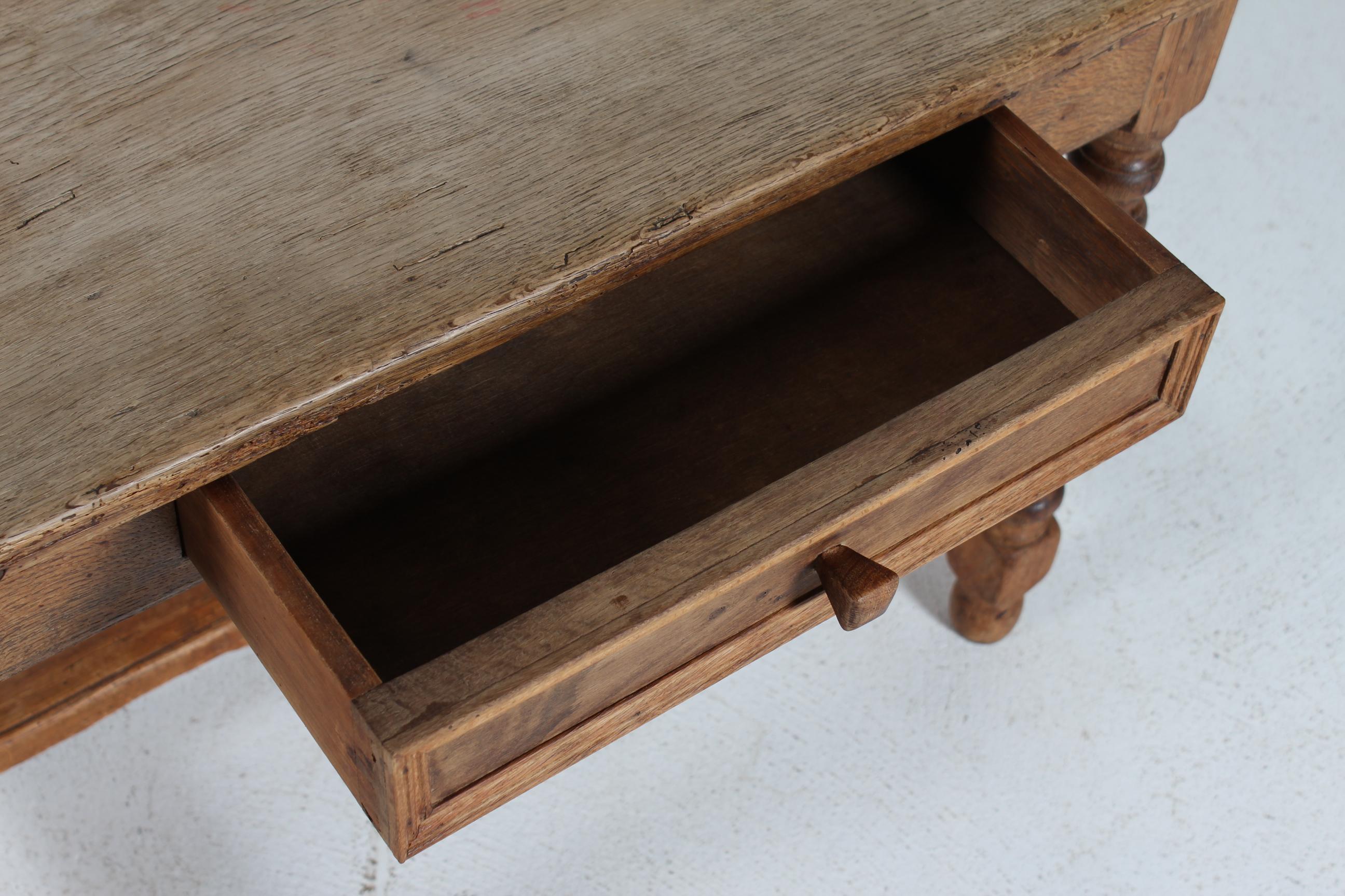 Danish Antique Handcrafted Baroque Style Coffee Table of Solid Oak 1850s For Sale 2