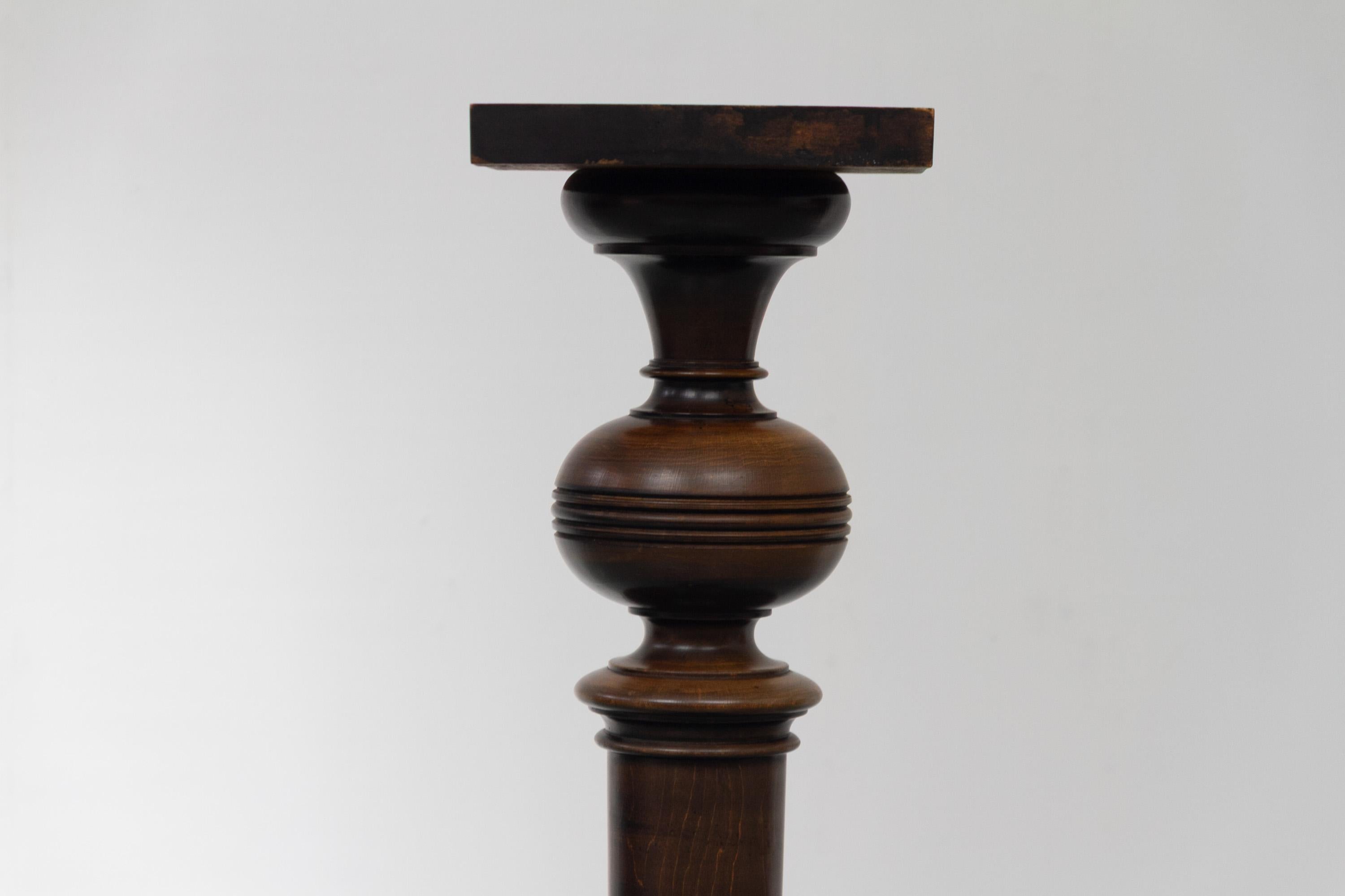 Neoclassical Danish Antique Wooden Pedestal Column, 1910s. For Sale