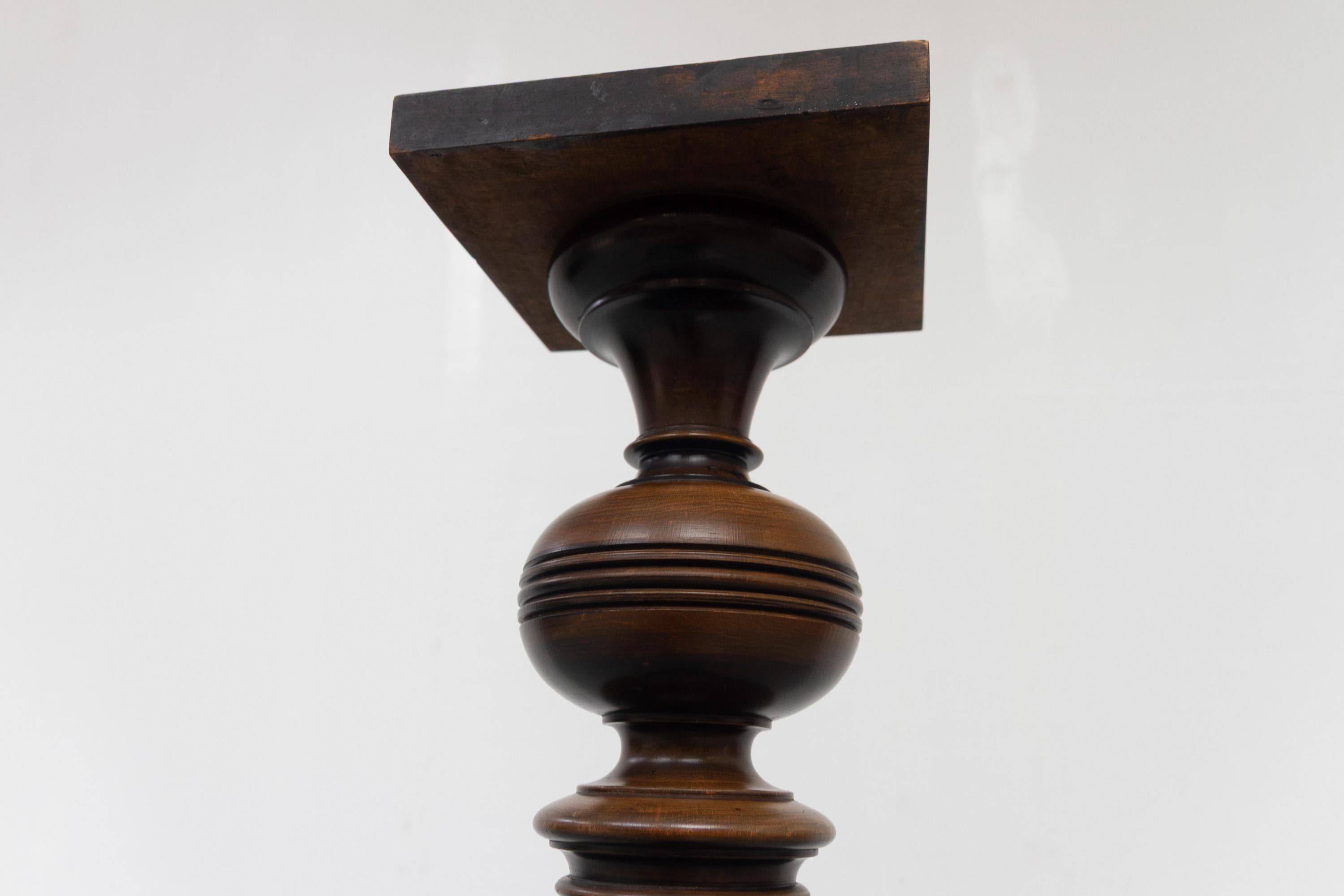 Danish Antique Wooden Pedestal Column, 1910s. For Sale 2